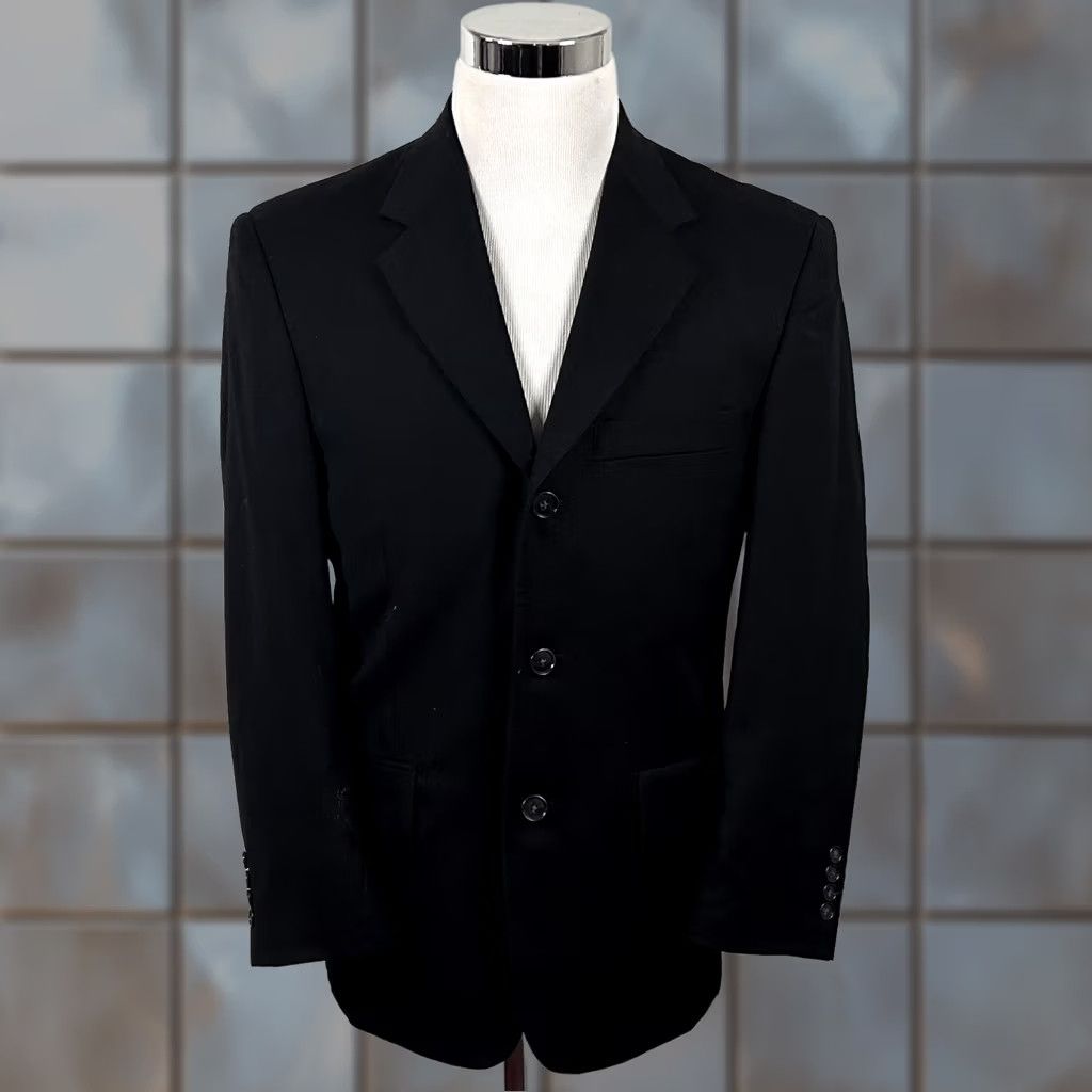Vintage Hickey Freeman Sport Coat 38S Wool Black Three-Button Fully Lined Mens Jacket Coat Size US XS / EU 42 / 0 - 1 Thumbnail