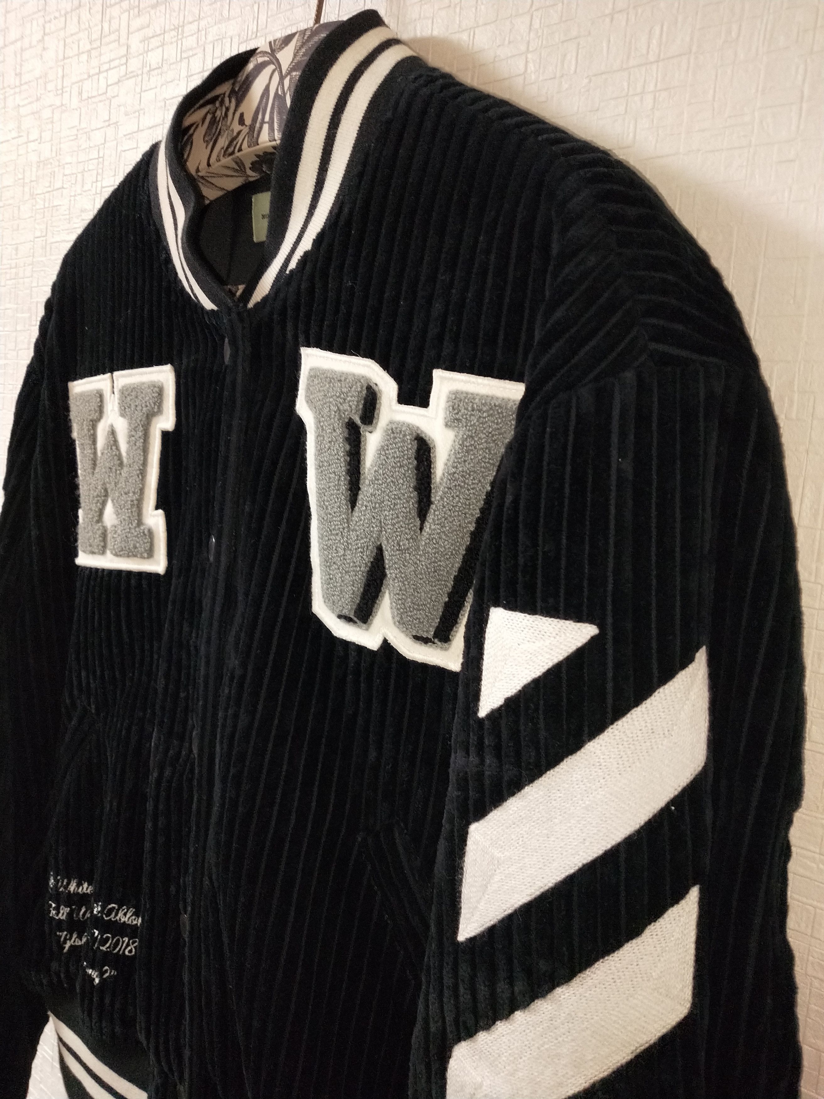 Off-White Corduroy Diagonal Varsity Jacket Size US XS / EU 42 / 0 - 3 Thumbnail