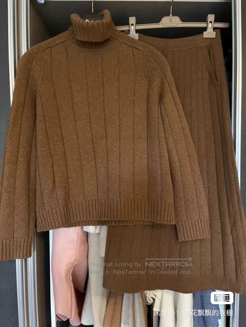 Loro Piana Loro Piana Ribbed Baby Cashmere Sweater and Skirt Set Size S / US 4 / IT 40 - 3 Thumbnail
