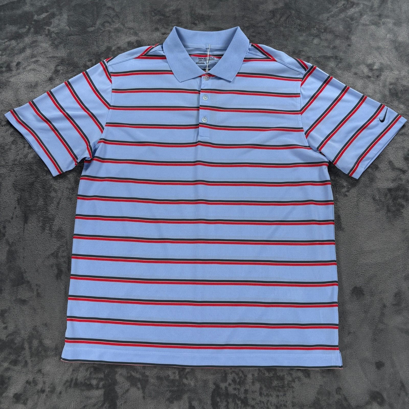 Nike Nike Golf Tour Performance Dri Fit Polo XL Blue Red Stripe N Size US XL / EU 56 / 4 - 1 Thumbnail
