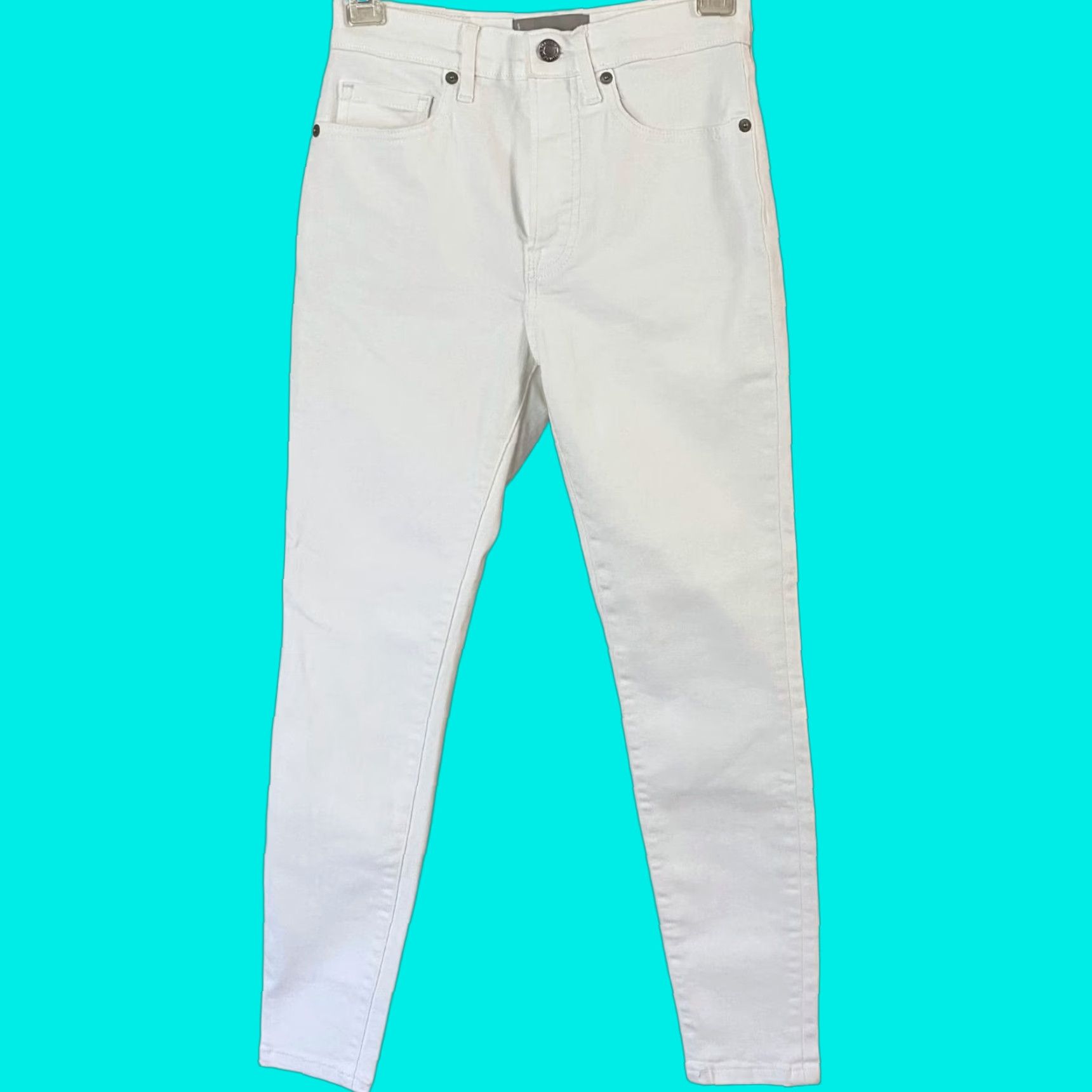 Everlane Everlane High-Rise Skinny Ankle Jean Womens 25 White High-Waisted Denim Stretch Size 42" / US 20 - 1 Thumbnail