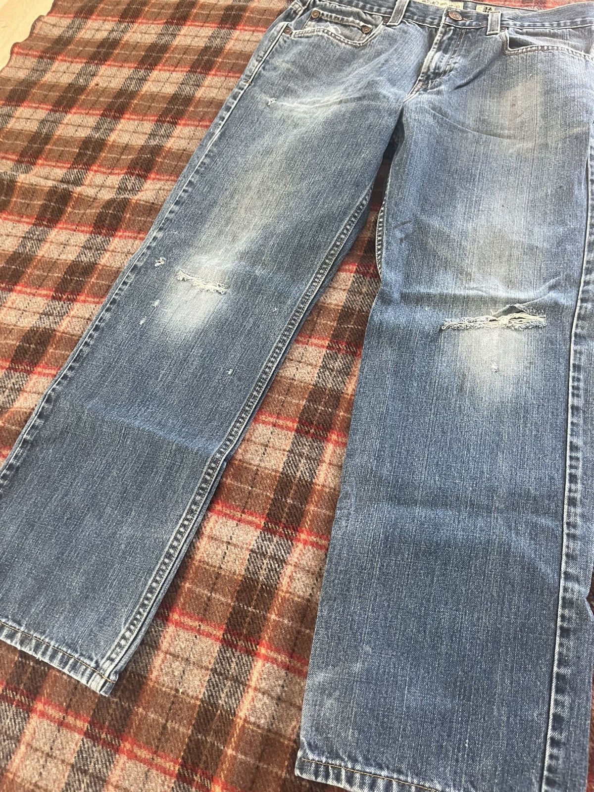 Rsq Vintage 2000’s Skater Grunge Destressed RSQ Y2K Denim Jeans Size US 32 / EU 48 - 3 Thumbnail
