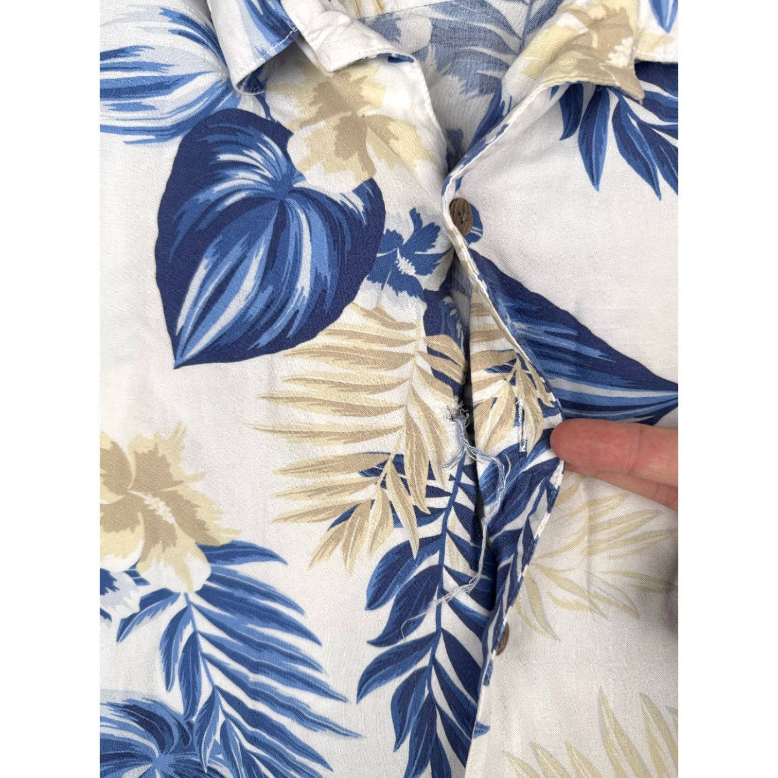 George George Hawaiian Shirt Men 3XL Blue Floral Button-Up Rayon Short Sleeve Size US XXL / EU 58 / 5 - 7 Thumbnail