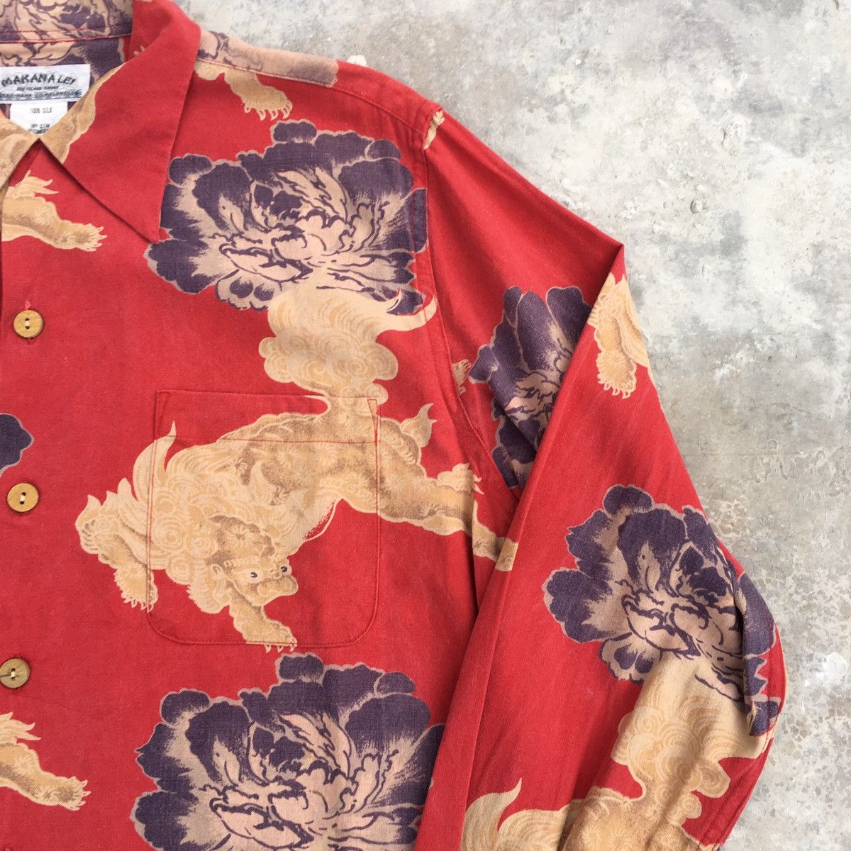 Vintage Vintage MAKANA LEI Silk Hawaiian Shirt Size US M / EU 48-50 / 2 - 5 Thumbnail