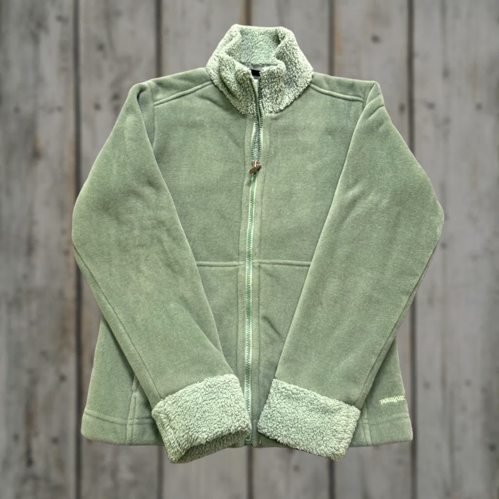 Patagonia Patagonia Synchilla Faux Fur Teddy Women Jacket Full Zip Size S Green Cotton Blend Basic Jacket Womens S Green Size S / US 4 / IT 40 - 1 Thumbnail