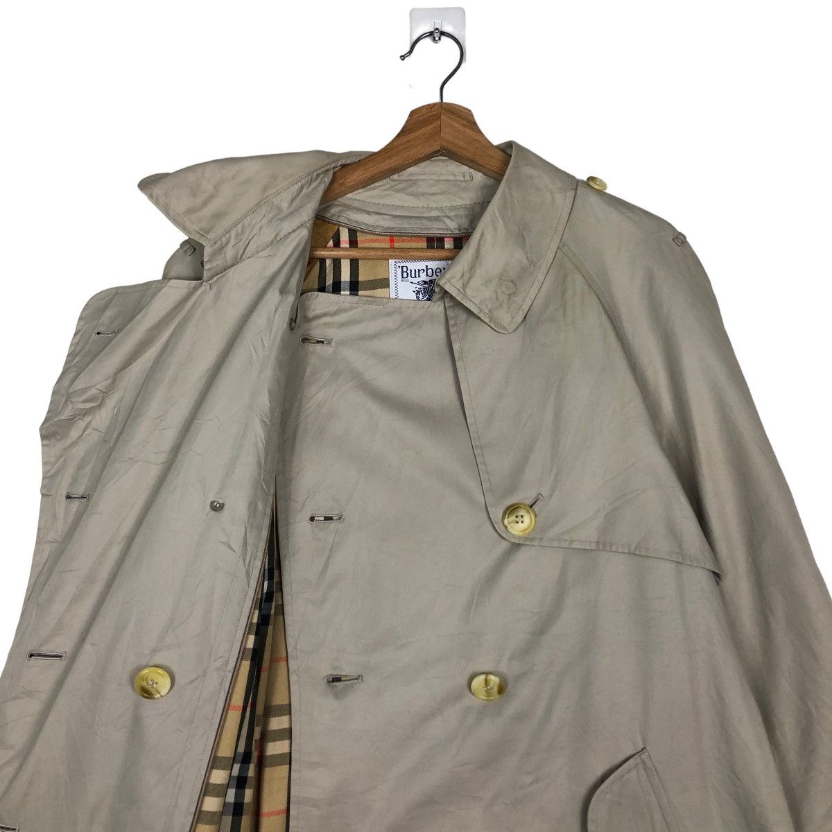 Burberry 🔥Vtg Burberrys Long Jacket Nova Check Double Breast Size US M / EU 48-50 / 2 - 11 Thumbnail