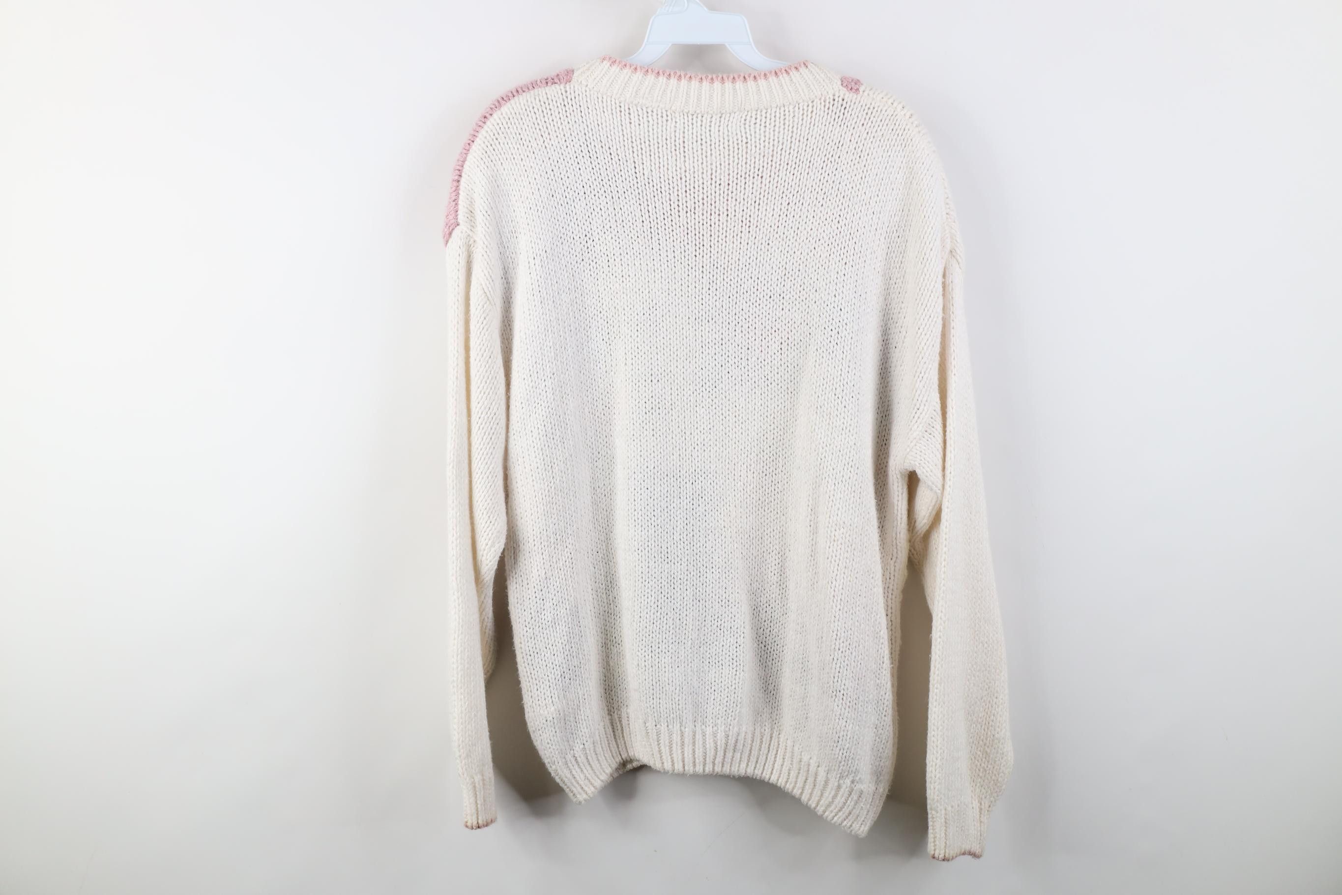 Vintage Vintage 90s Streetwear Patchwork Hearth Flower Knit Sweater Size L / US 10 / IT 46 - 9 Thumbnail