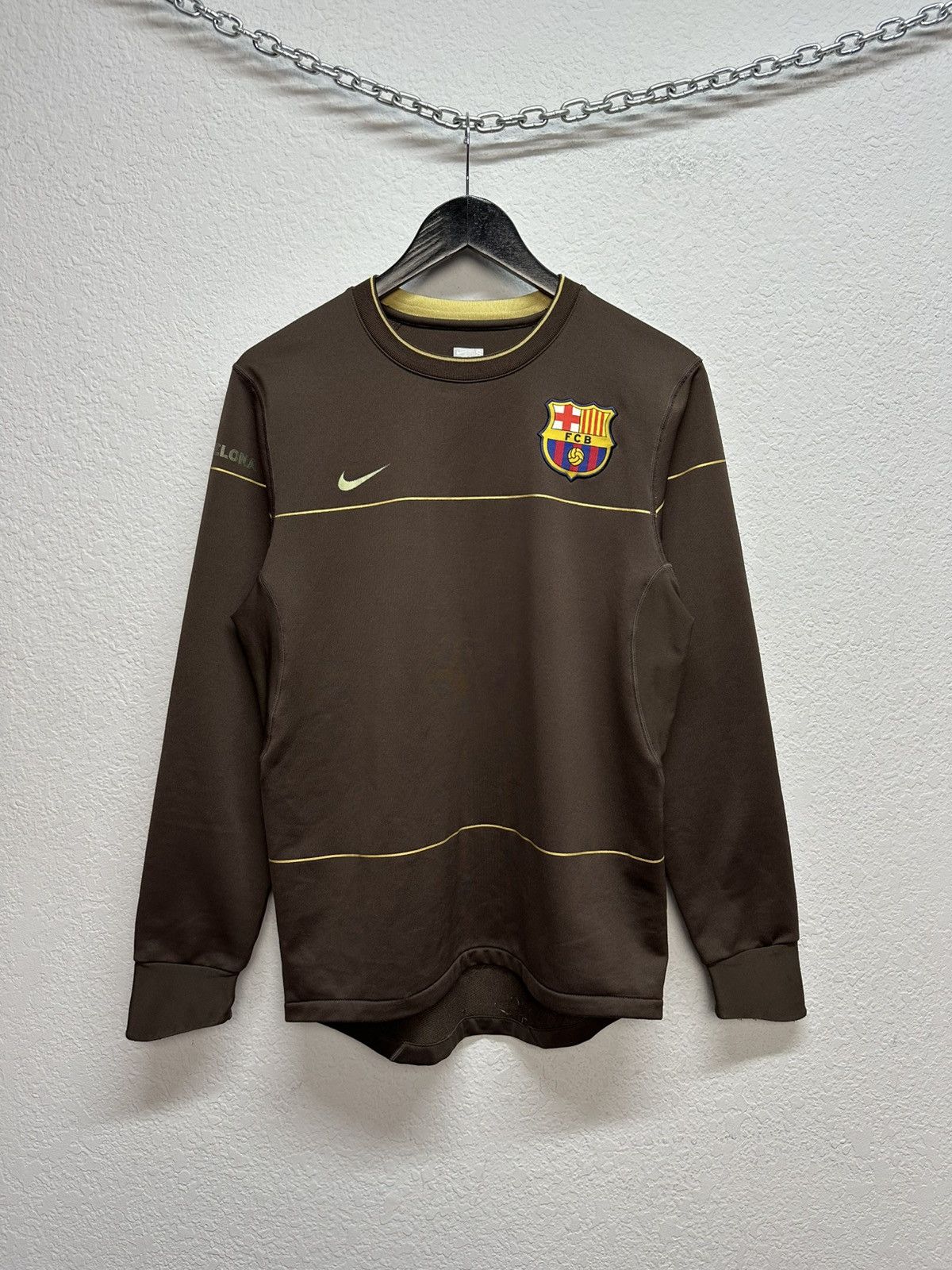 Travis Scott Vintage Nike Barcelona 2008 Long Sleeve Travis Scott Brown Size US S / EU 44-46 / 1 - 1 Thumbnail