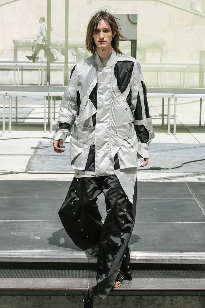 Rick Owens SS19 Babel Runway Cut Out Rod Ripped Jacket Sz 48