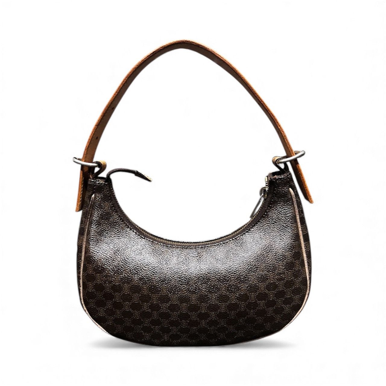 Celine Authentic CELINE Canvas Calfskin Macadam Hobo Shoulder Bag Size ONE SIZE - 2 Thumbnail