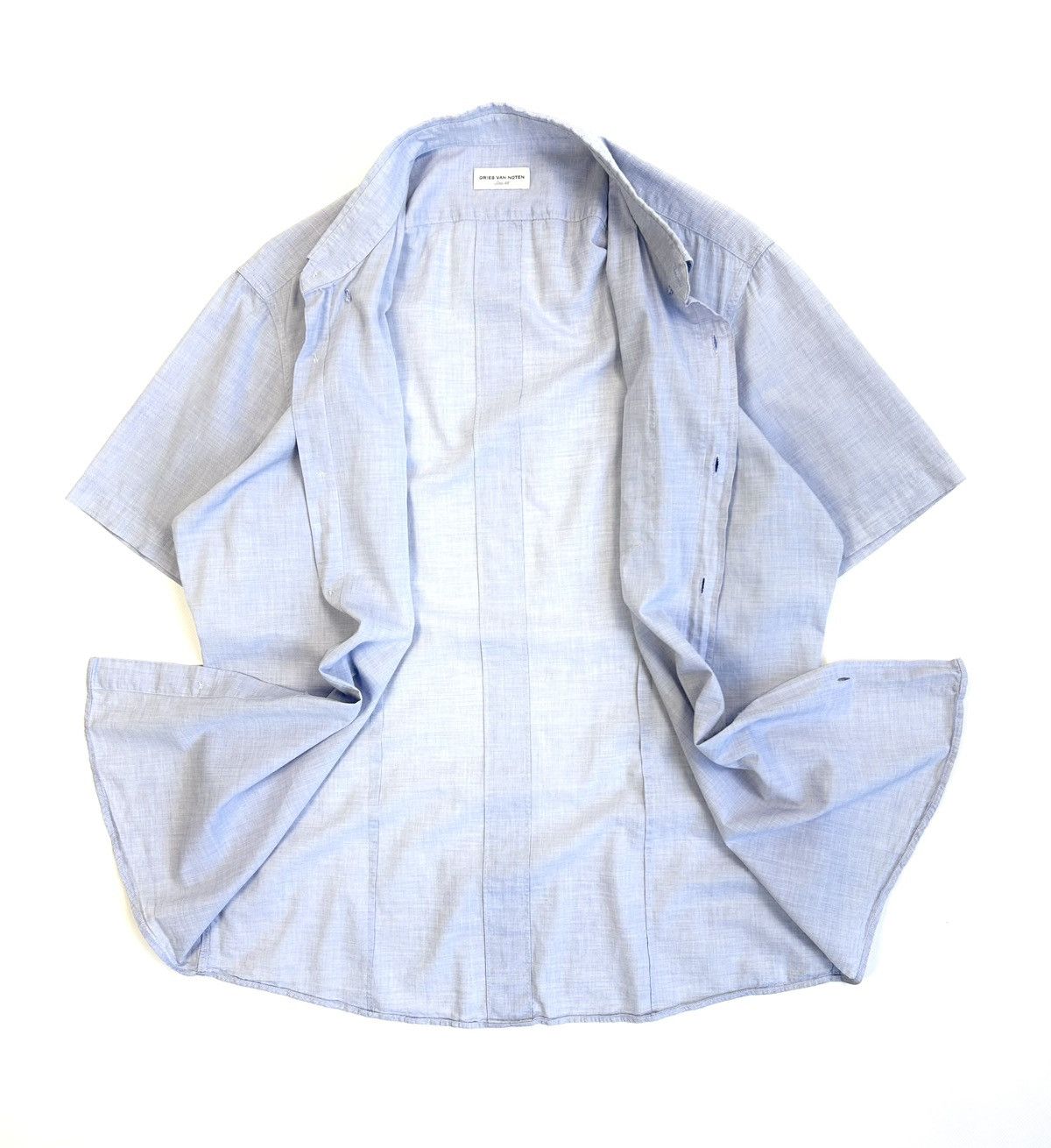 Dries Van Noten Dries Van Noten Vintage Blue Short Sleeve Button-Up Shirt Size US M / EU 48-50 / 2 - 4 Thumbnail