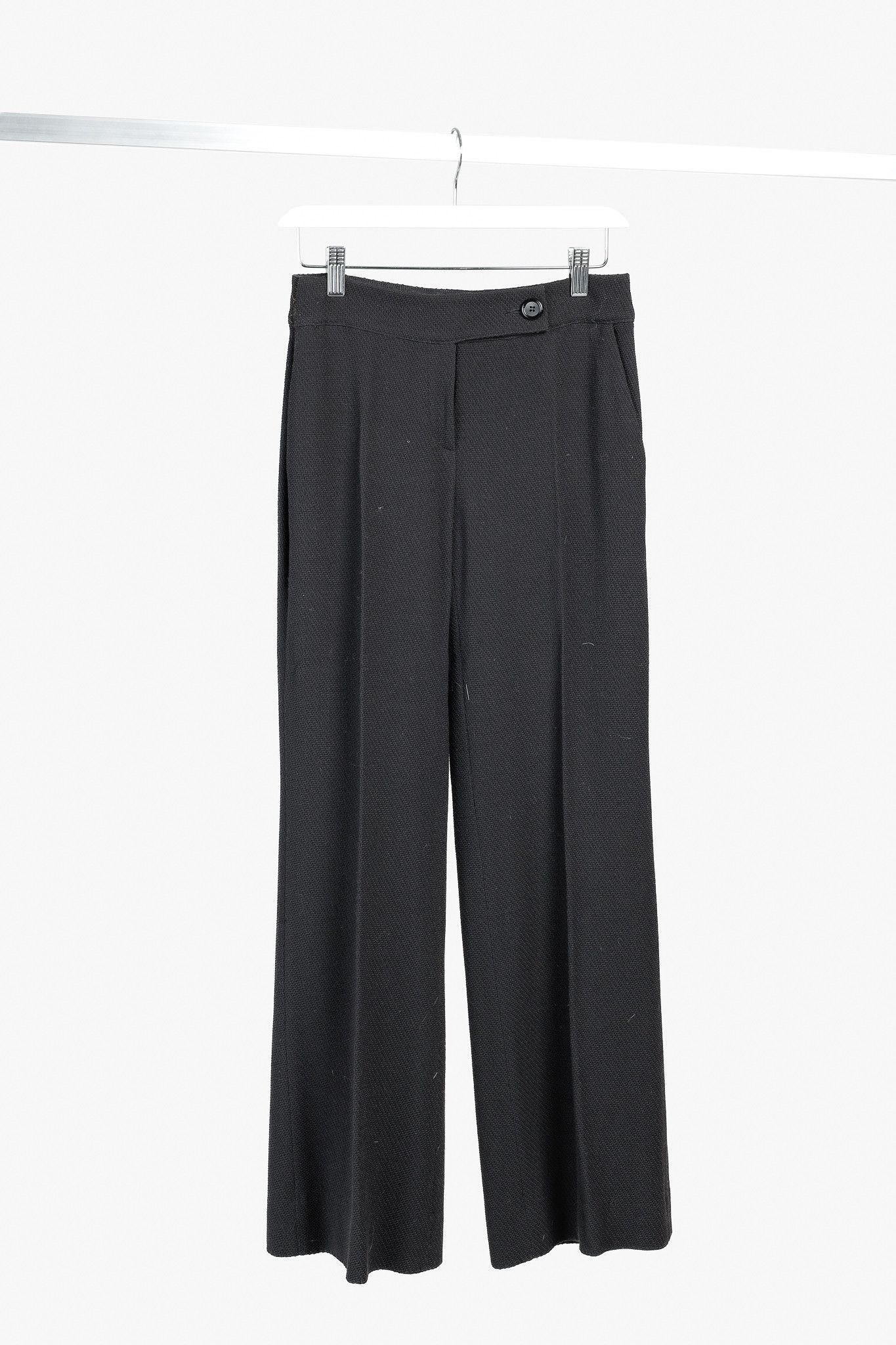 Emporio Armani Emporio Armani Black Wide-Leg Trousers Size 28" / US 6 / IT 42 - 1 Thumbnail