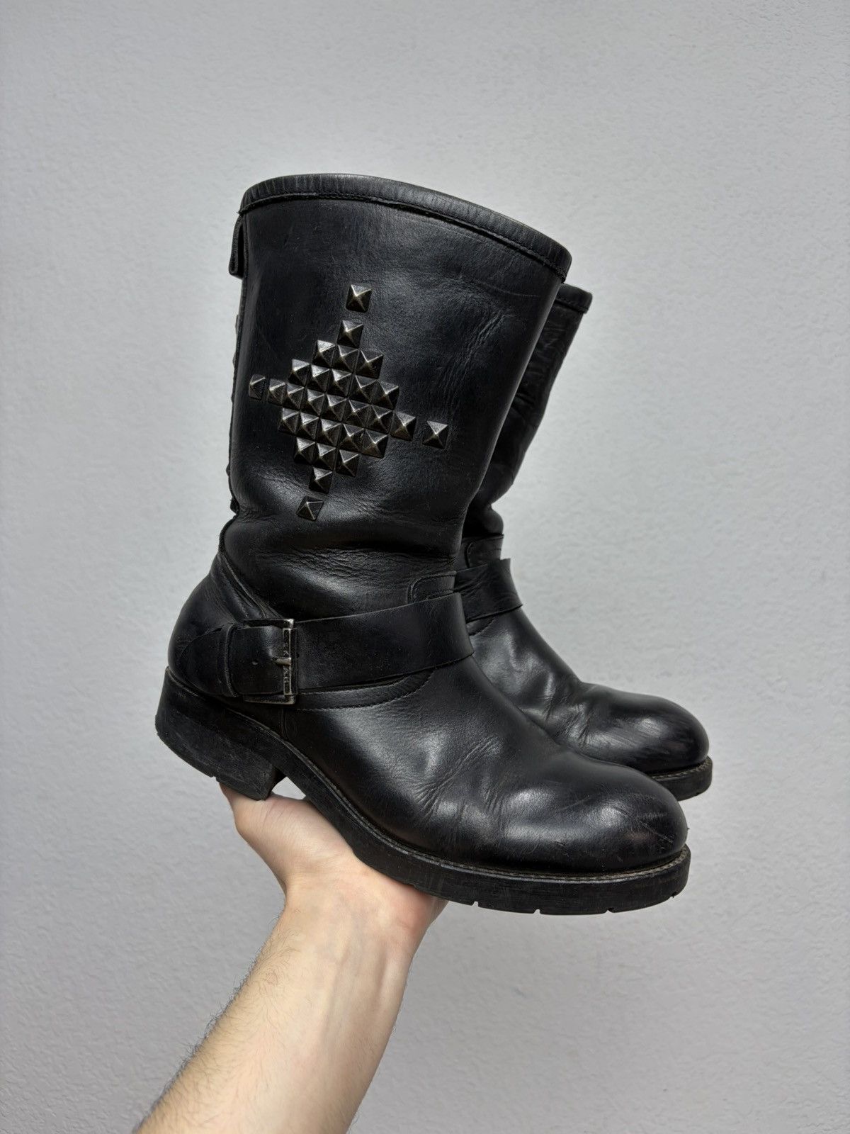 Hedi Slimane Artisan Black Harness High Guidi Vibe Leather Biker Boots Size US 7.5 / EU 40-41 - 1 Thumbnail