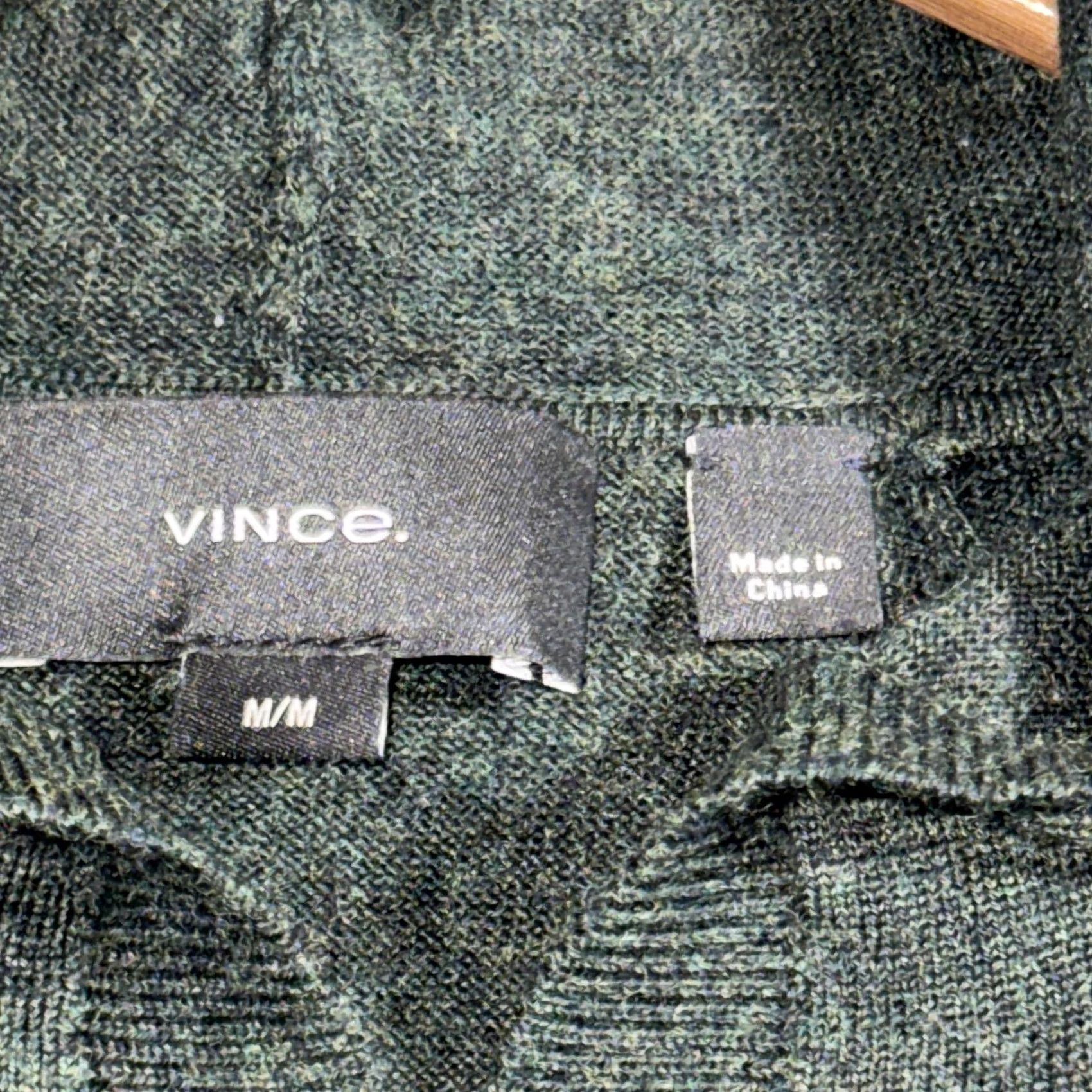Vince Vince Mens Medium Green Merino Wool Hooded Pullover Sweater Knit Size US M / EU 48-50 / 2 - 4 Thumbnail