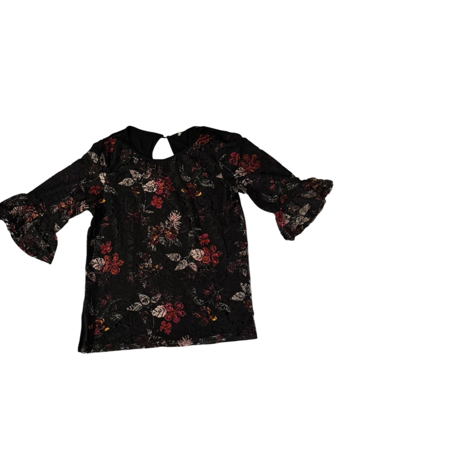 Other Unbranded Women’s Lacy Black Top w/Floral Pattern – Medium Size M / US 6-8 / IT 42-44 - 1 Thumbnail