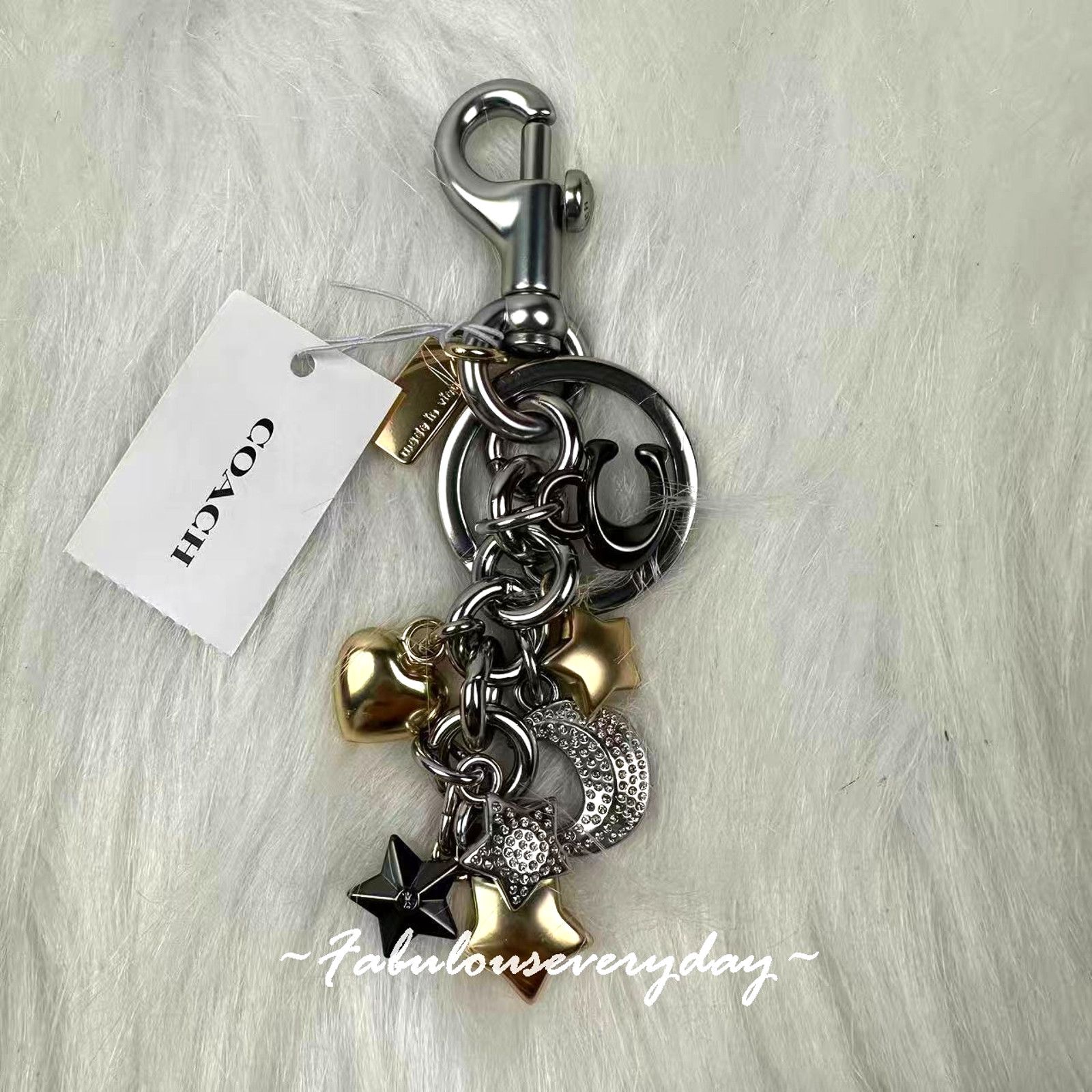 Coach Coach Star Moon Cluster Bag Charm CDB59 Keychain NWT Size ONE SIZE - 2 Thumbnail