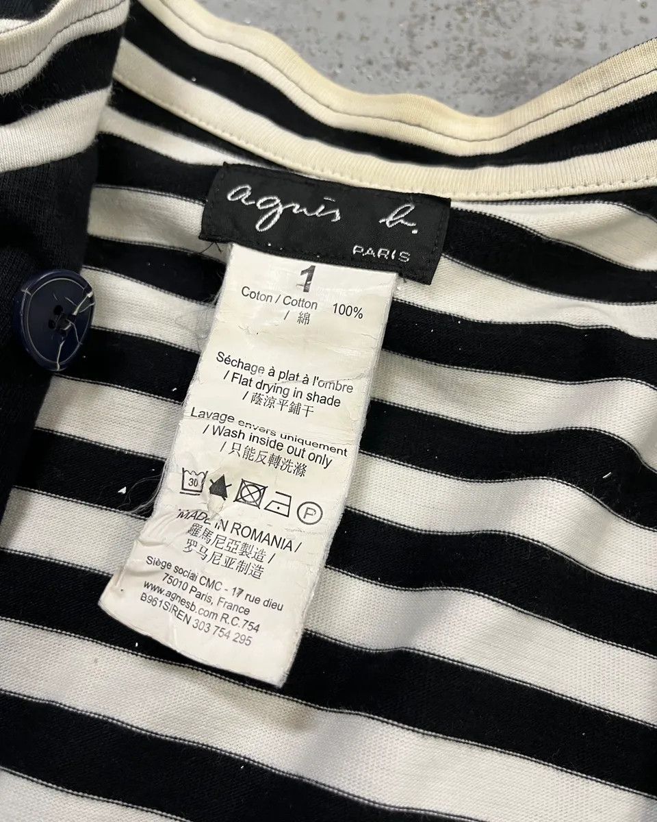Vintage Agnès b. Black & White Officer Asymmetrical Striped Cardigan Size S / US 4 / IT 40 - 9 Thumbnail