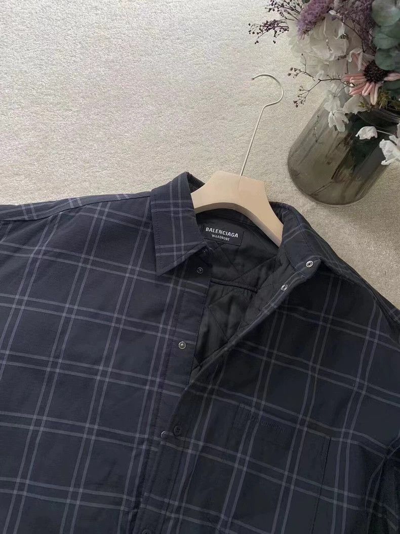 Balenciaga Balenciaga Embroidered logo shirt with plaid front shirt 25 Size US S / EU 44-46 / 1 - 6 Thumbnail