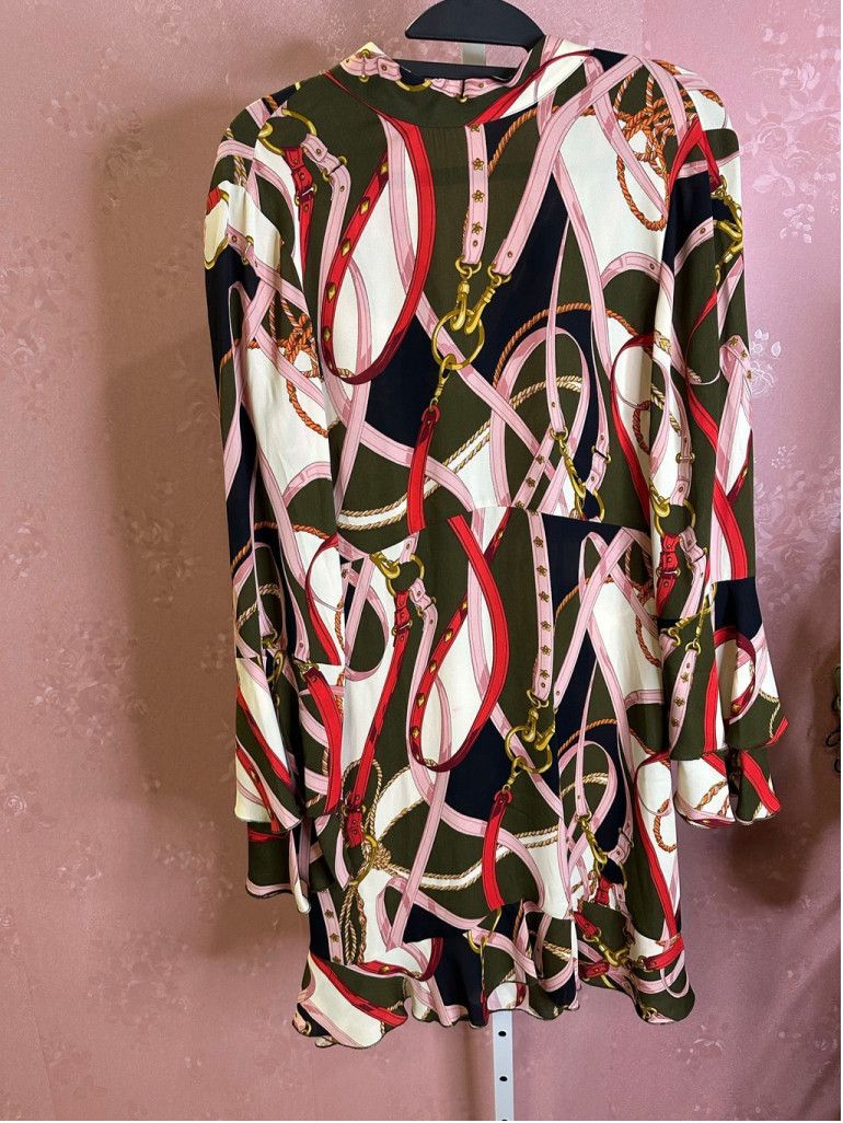 Zara Zara Graphic Chain Scarf Print Mini Dress NWT medium Size M / US 6-8 / IT 42-44 - 4 Thumbnail