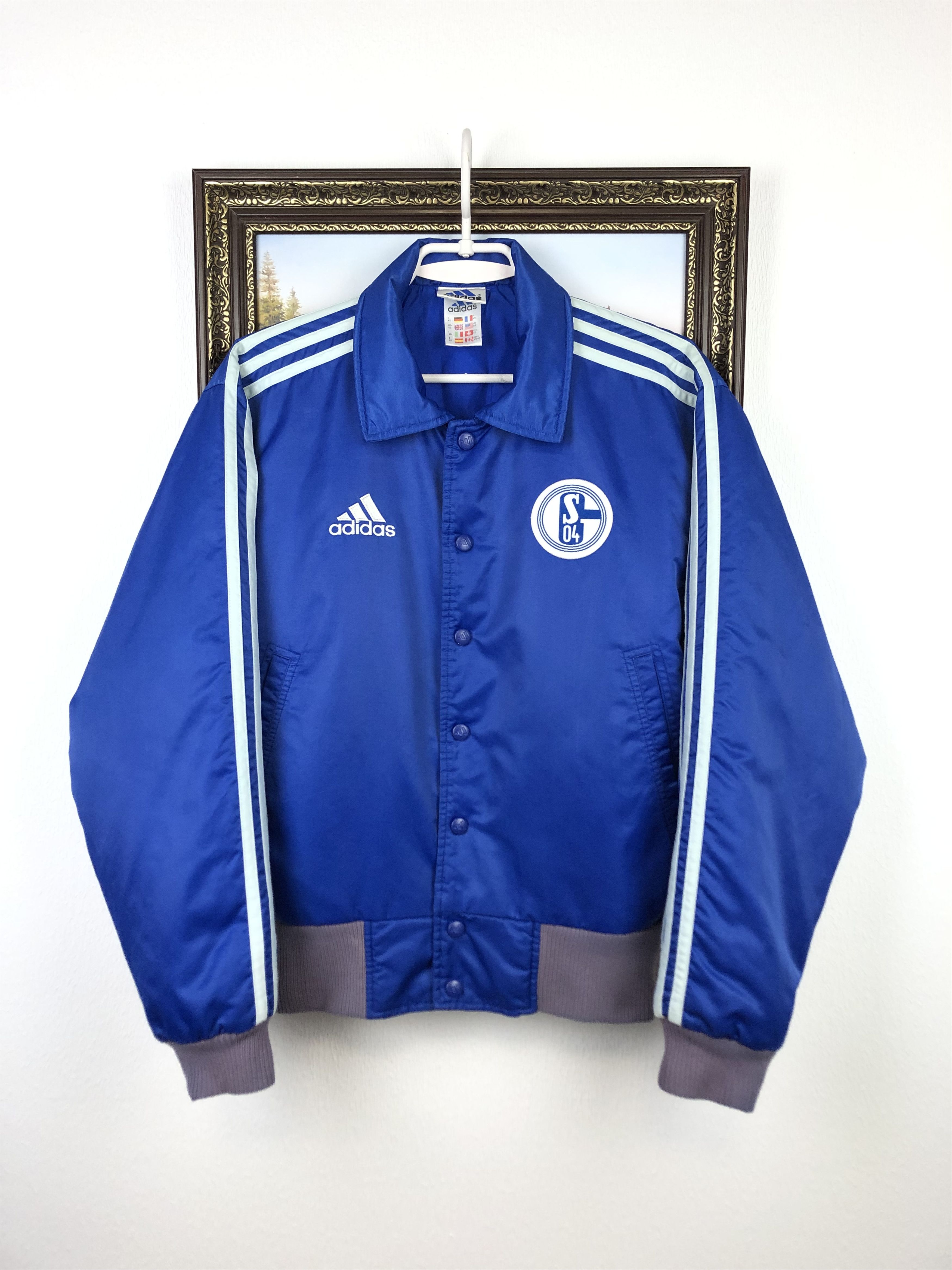 Vintage 90's Adidas Schalke 04 Football Jacket Satin Soccer