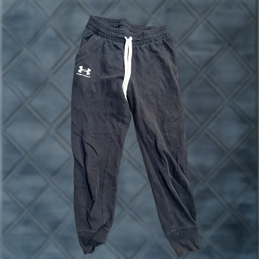 Under Armour Under Armour Men's Small Loose Jogger Sweatpants Solid Black Activewear Pants Regular Fit with Pockets Size US 29 - 1 Thumbnail