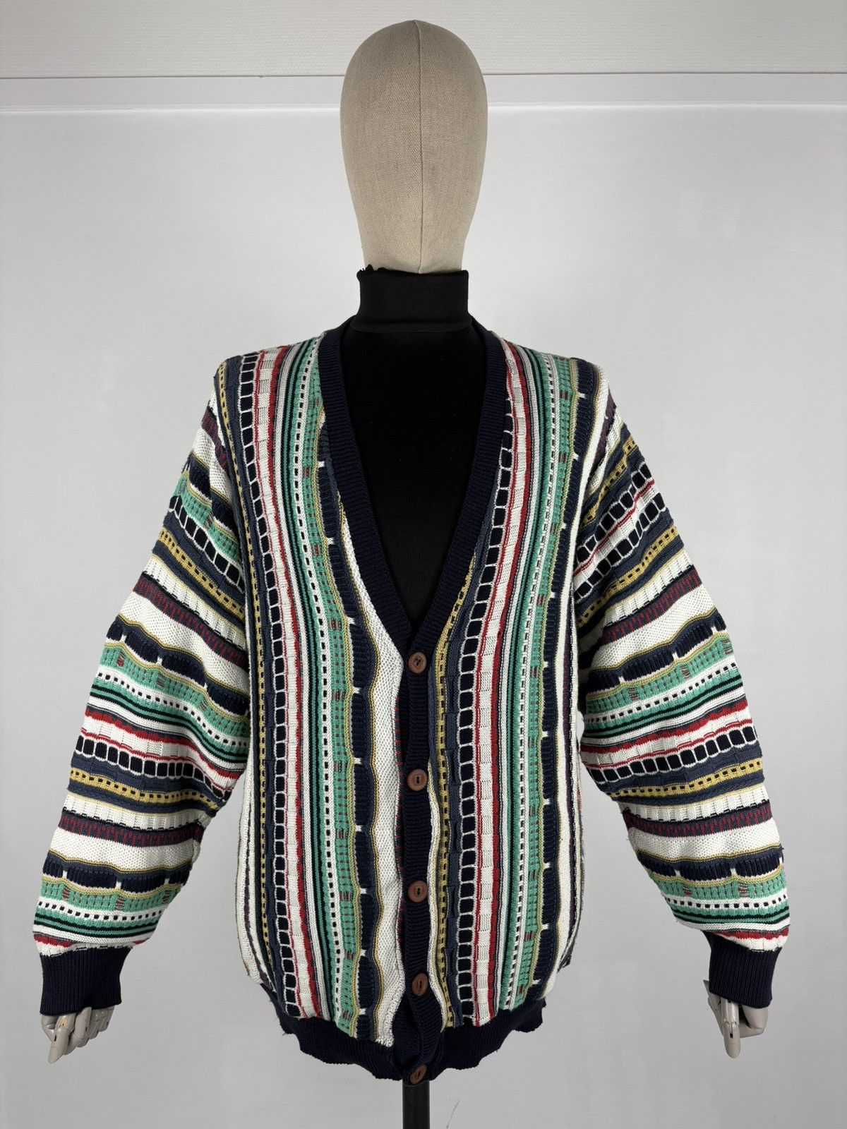 Coogi Rare 80's Archive Hand Knit Cardiagn Biggie Cosby Cable Pullover Jumper Sweater Jacket Size US L / EU 52-54 / 3 - 8 Thumbnail