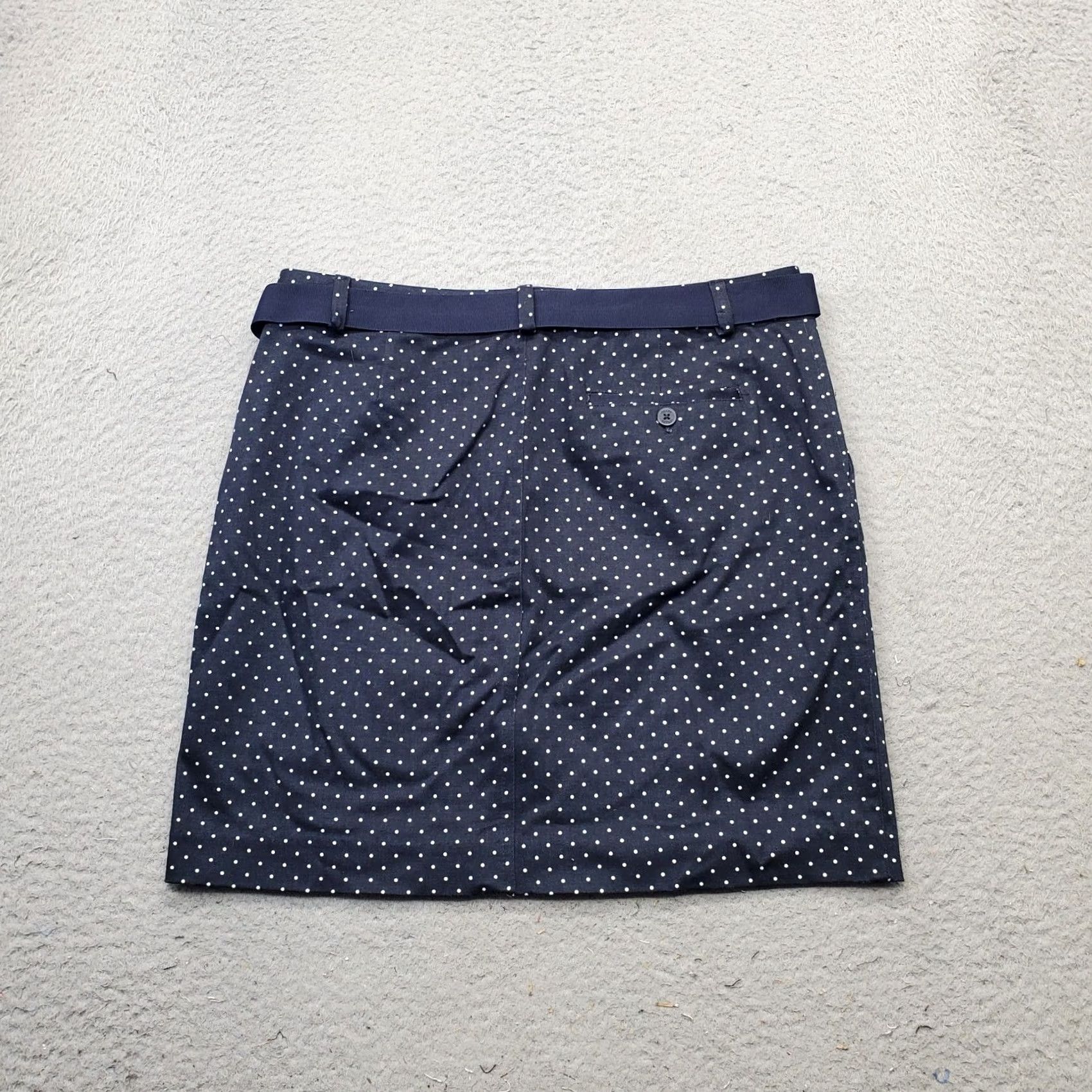 Chaps Chaps Pencil Skirt Womens 8P Multicolor Polka Dot Cotton Belted Waist Zip Fly Skirt Womens Size 8P Polka Dot Cotton Belted Waist Zip Fly Size 30" / US 8 / IT 44 - 2 Thumbnail