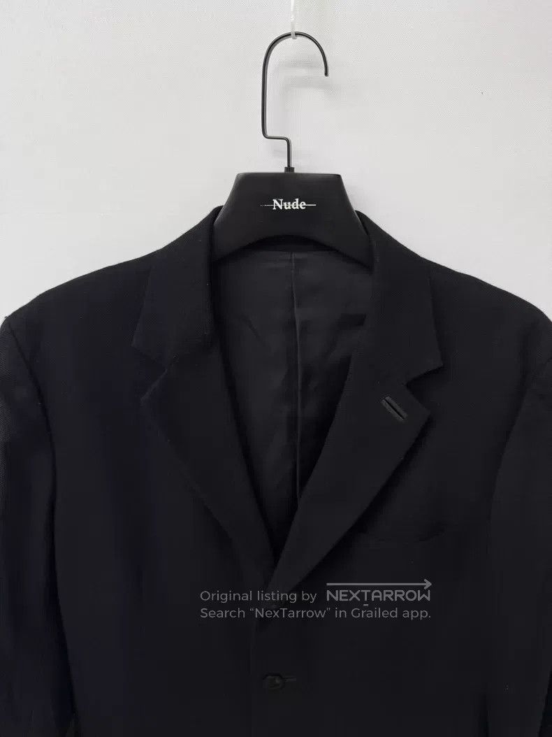Yohji Yamamoto Yohji Yamamoto size 3 Leather-paneled wool blazer Size 38R - 4 Thumbnail