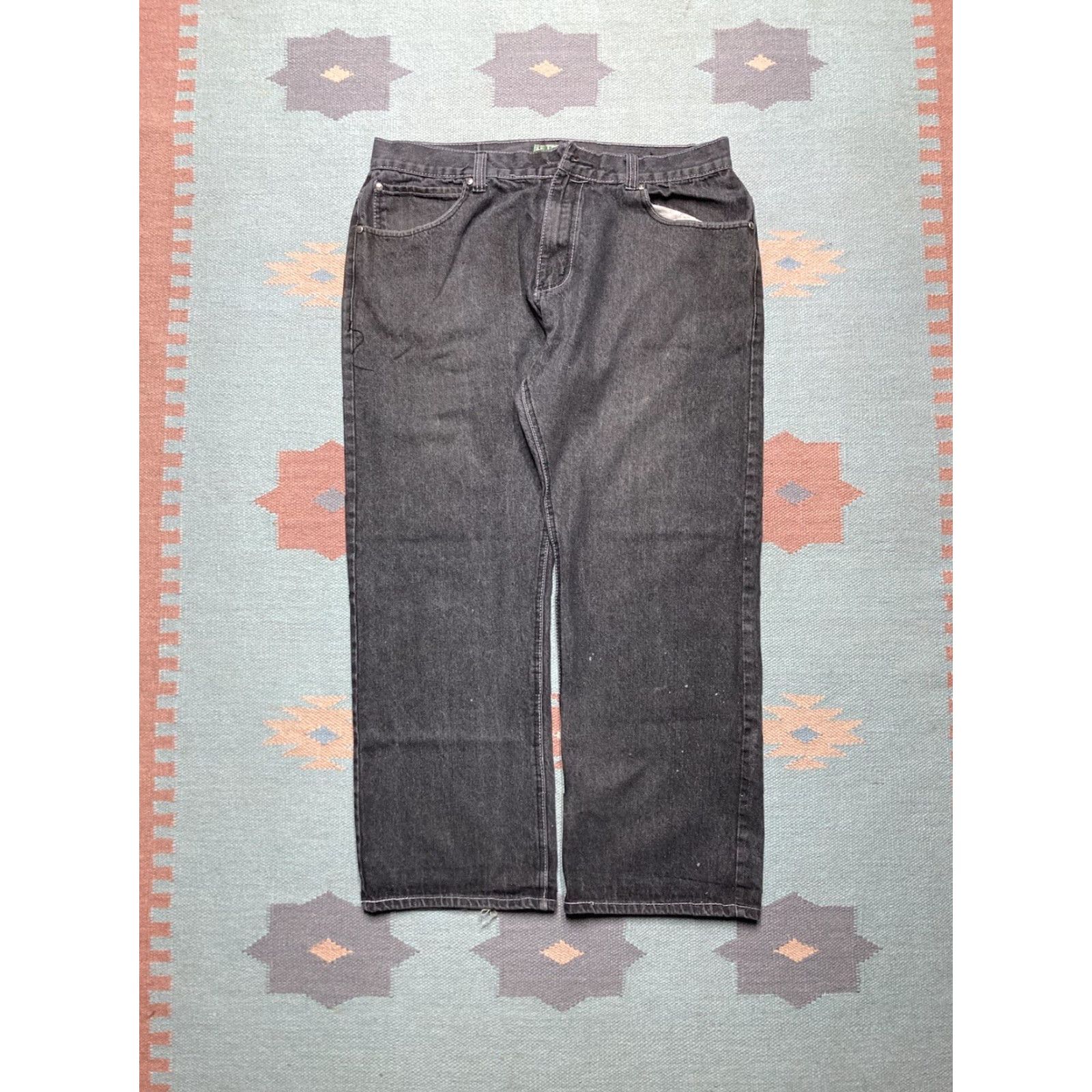 Vintage VINTAGE Soulja Jeans Jeans 36x29 Black Embroidered Cyber Goth Wide-Leg Baggy Y2K Skater Men Size US 36 / EU 52 - 4 Thumbnail