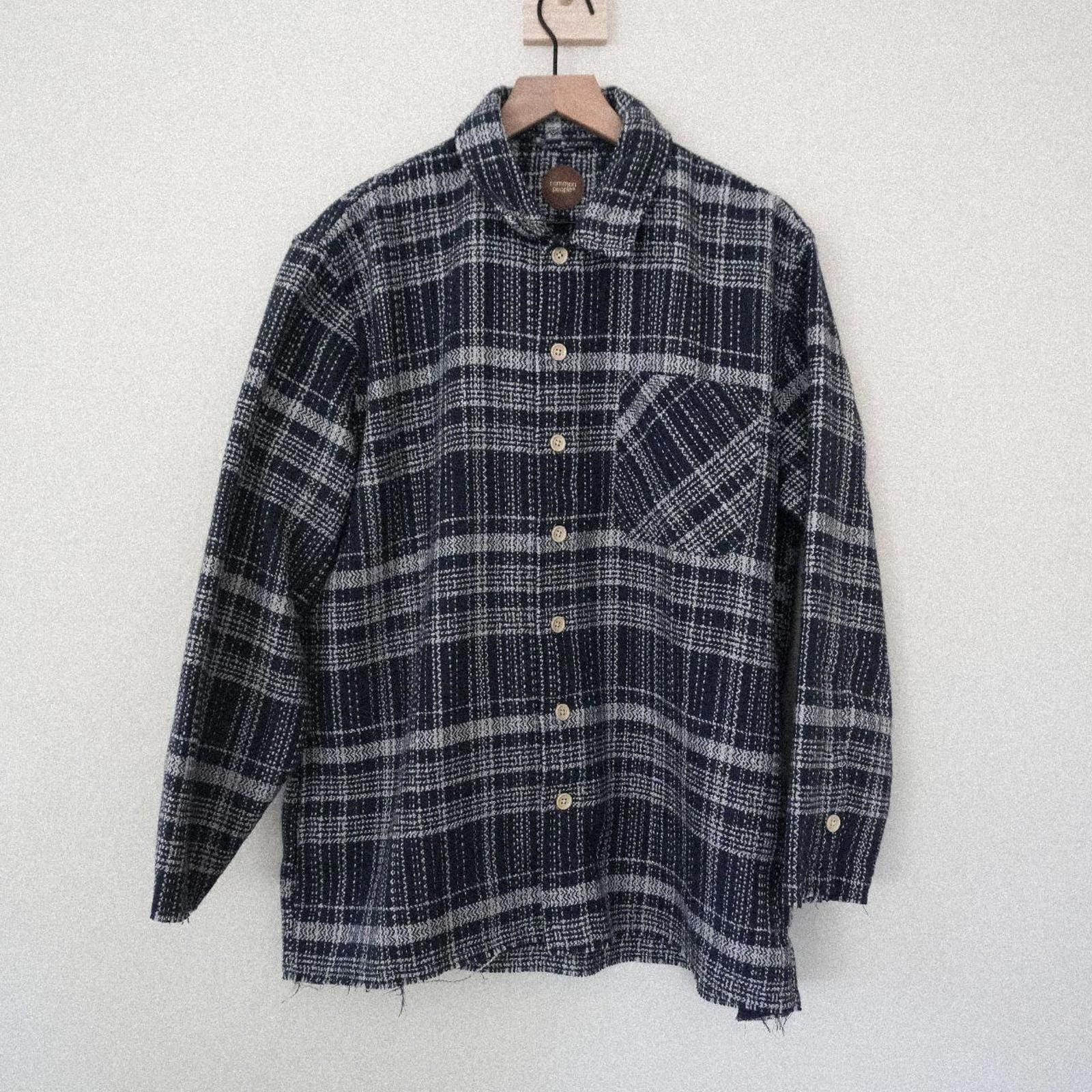 Other Common People Shacket Men's L Blue Plaid Button Up Collared Size US L / EU 52-54 / 3 - 1 Thumbnail