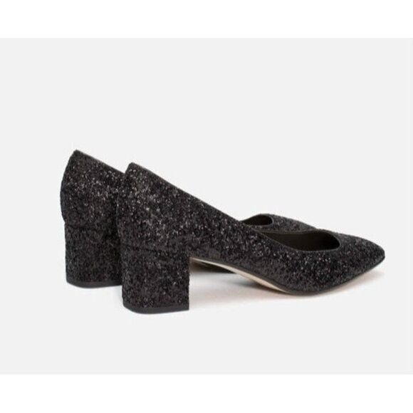 Zara Zara Black Glitter Block Heels - 36/5.5-6US, BNWOTs! 🇵🇹 Size US 6 / IT 36 - 12 Thumbnail