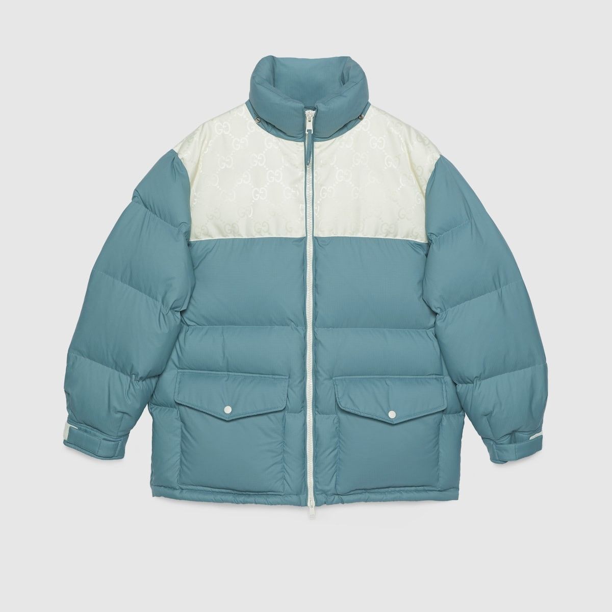 Gucci o1w1db10525 Nylon Down Jacket With GG Inserts' in Blue/White Size US L / EU 52-54 / 3 - 8 Thumbnail