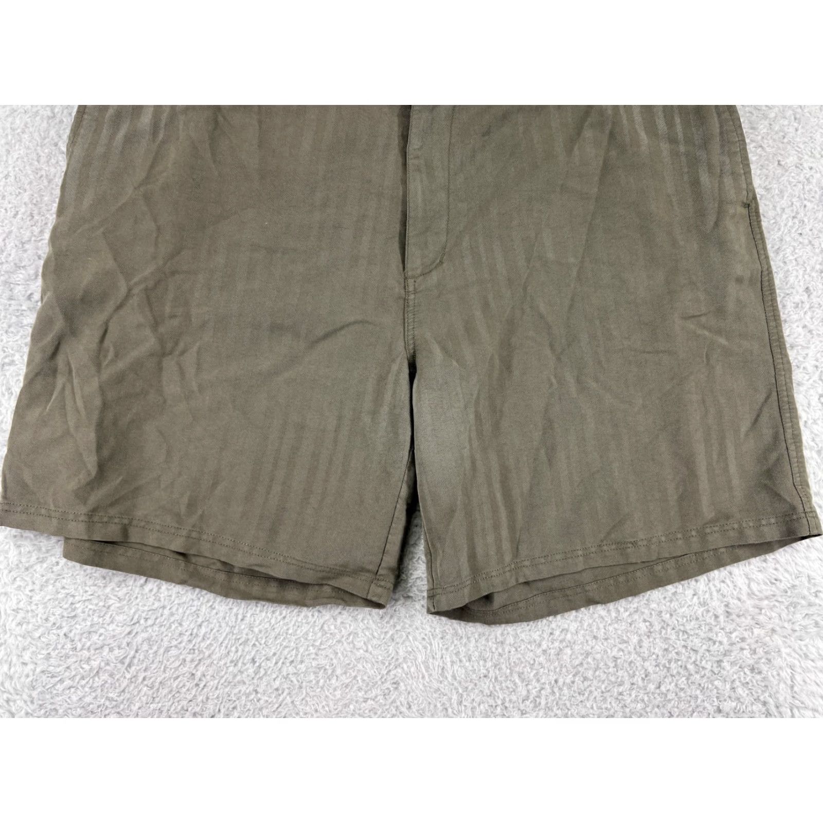 Big Dogs Big Dogs Mens Shorts 42 Green Rayon Blend Chino Beach Aloha Pattern Striped Casual Fall Spring Summer Mens Size US 42 / EU 58 - 4 Thumbnail