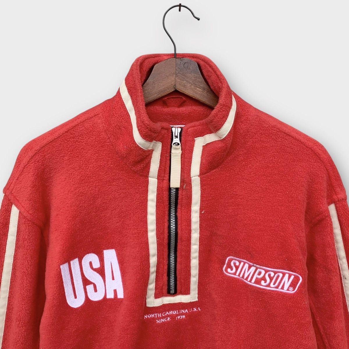 Vintage Simpson Usa Race Track Fleece Jacket Embroidered Logo Size US M / EU 48-50 / 2 - 4 Thumbnail