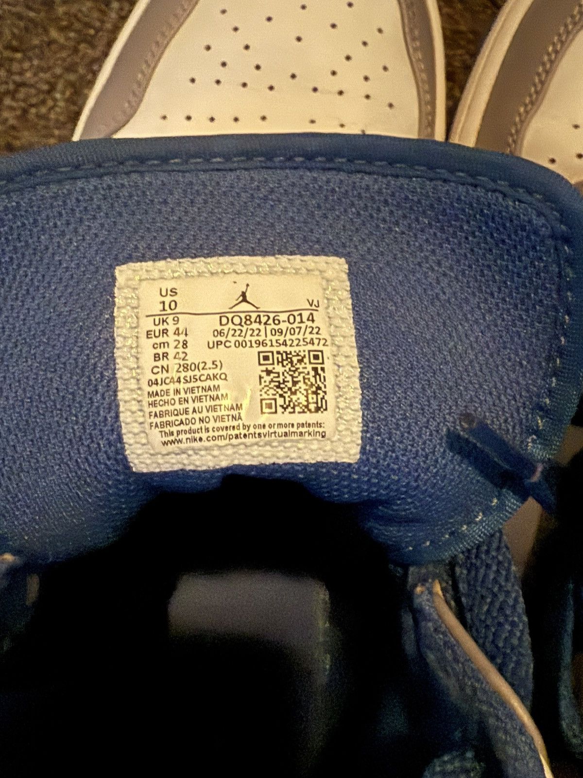 Nike Air Jordan 1 ‘Cement True Blue’ Size US 10 / EU 43 - 7 Thumbnail