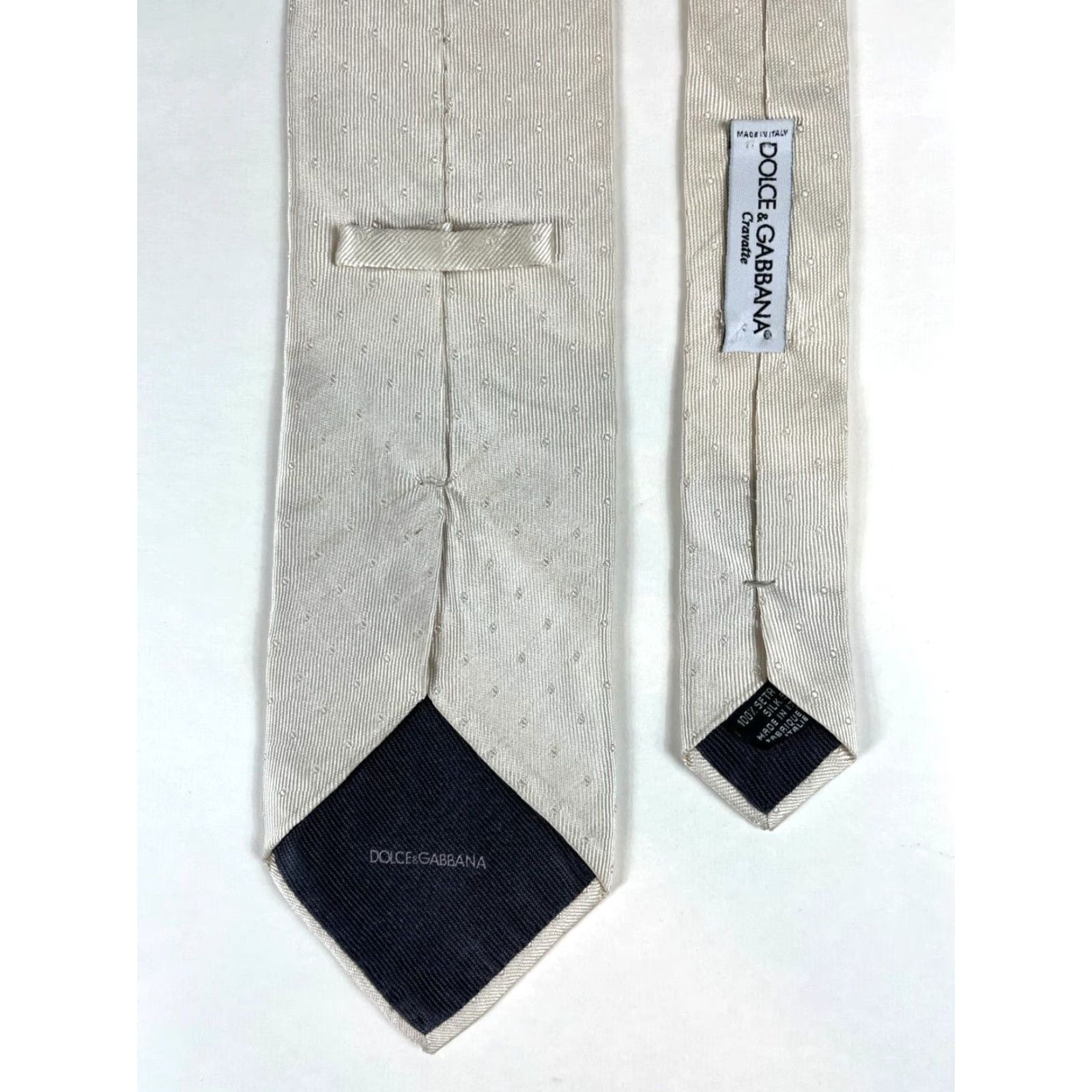 Dolce & Gabbana Dolce&Gabbana Silk Tie Men Geometric Champagne Made in Italy 60" 3.5" Length Width Color Pattern Silk Tie Men Size ONE SIZE - 6 Thumbnail