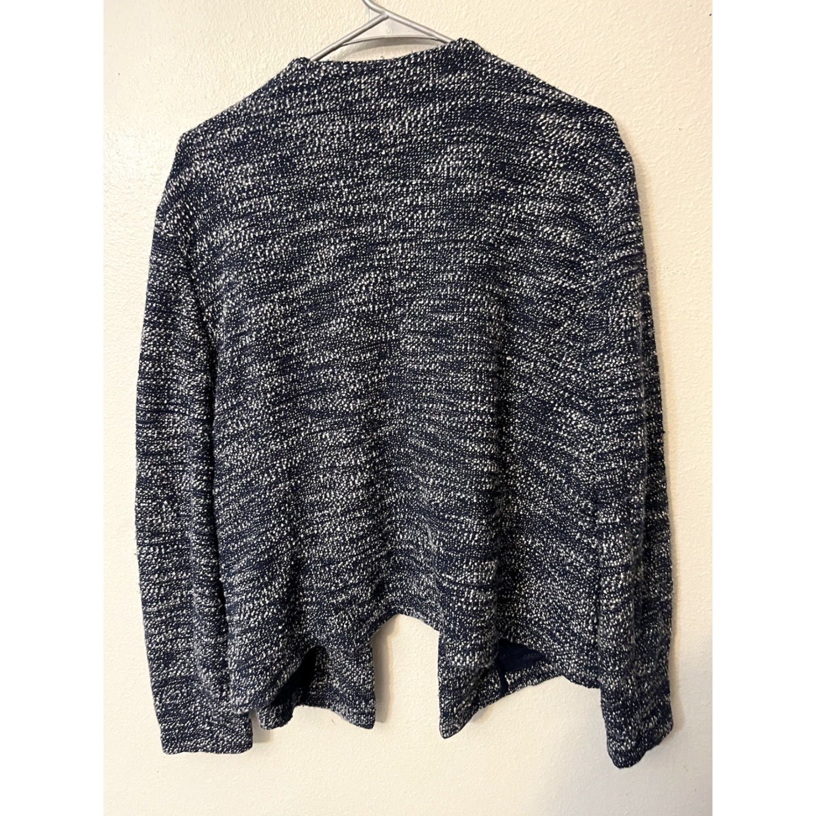 Loft LOFT Cardigan Sweater Women XL Blue Open-Front Long Sleeve Knit Cotton Rayon Geometric Classic Modern Casual Open Size XL / US 12-14 / IT 48-50 - 3 Thumbnail