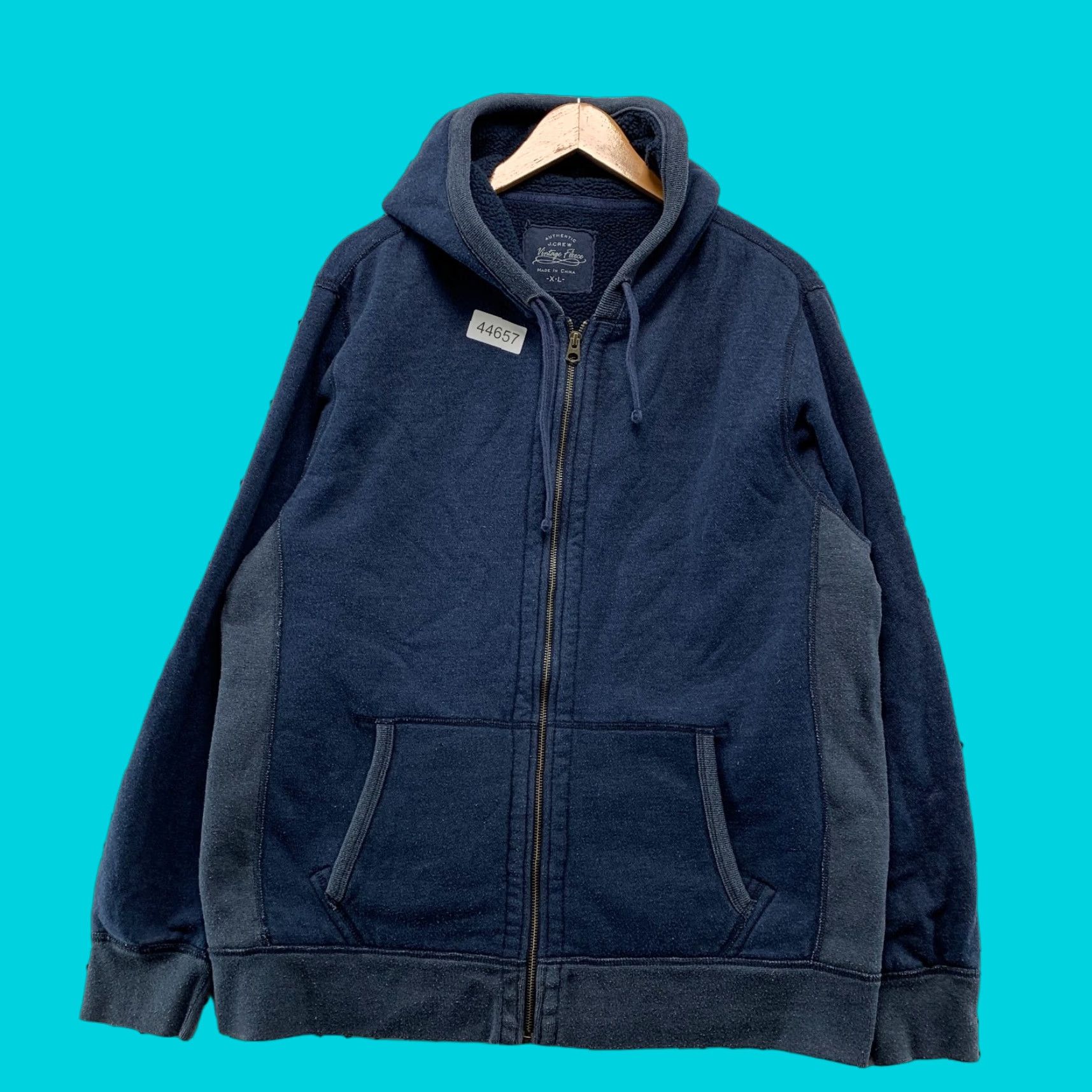 J.Crew JCrew Vintage Fleece Sweatshirt Hoodie Mens XL Blue Heavyweight Reverse Weave Size US XL / EU 56 / 4 - 1 Thumbnail