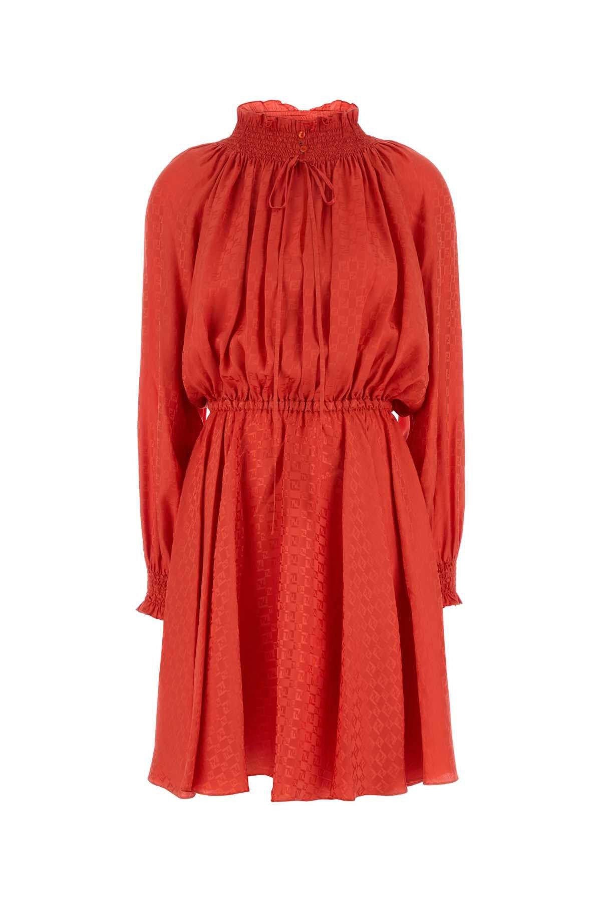 Fendi Coral Silk Mini Dress Size M / US 6-8 / IT 42-44 - 1 Thumbnail