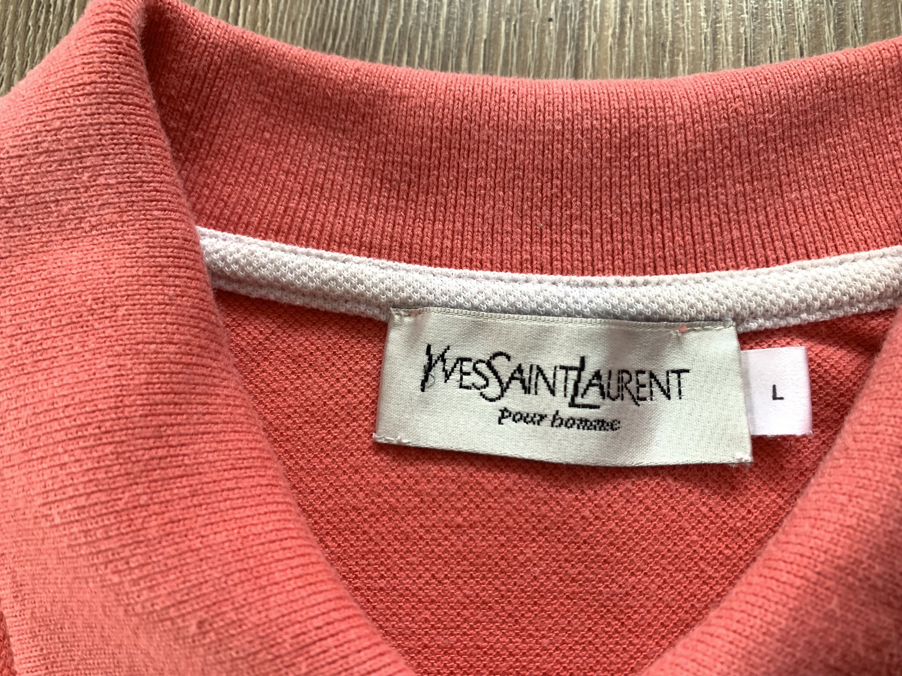 Yves Saint Laurent Vintage Yves Saint Laurent Pink Coral Polo T Shirt Size US L / EU 52-54 / 3 - 6 Thumbnail