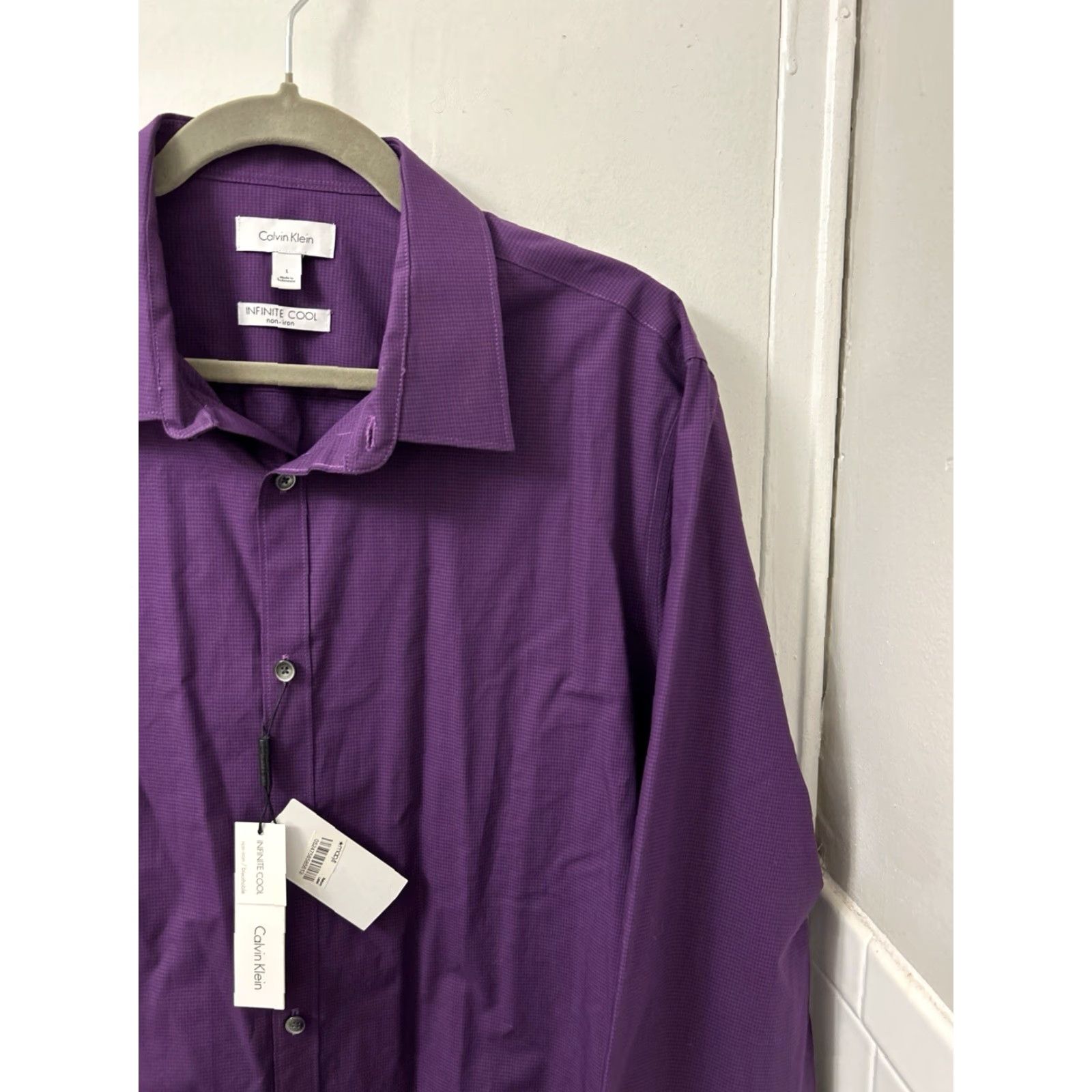 Calvin Klein Calvin Klein Shirt Mens L Purple Infinite Cool Non-Iron Button Up NWT MSRP 60 Dress Shirt Size US L / EU 52-54 / 3 - 4 Thumbnail