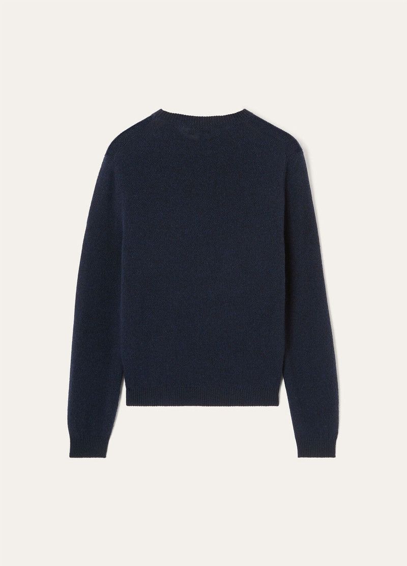 Loro Piana o1w1db10126 FAO2891 Fobello Crewneck Sweater in Blue Size US L / EU 52-54 / 3 - 6 Thumbnail