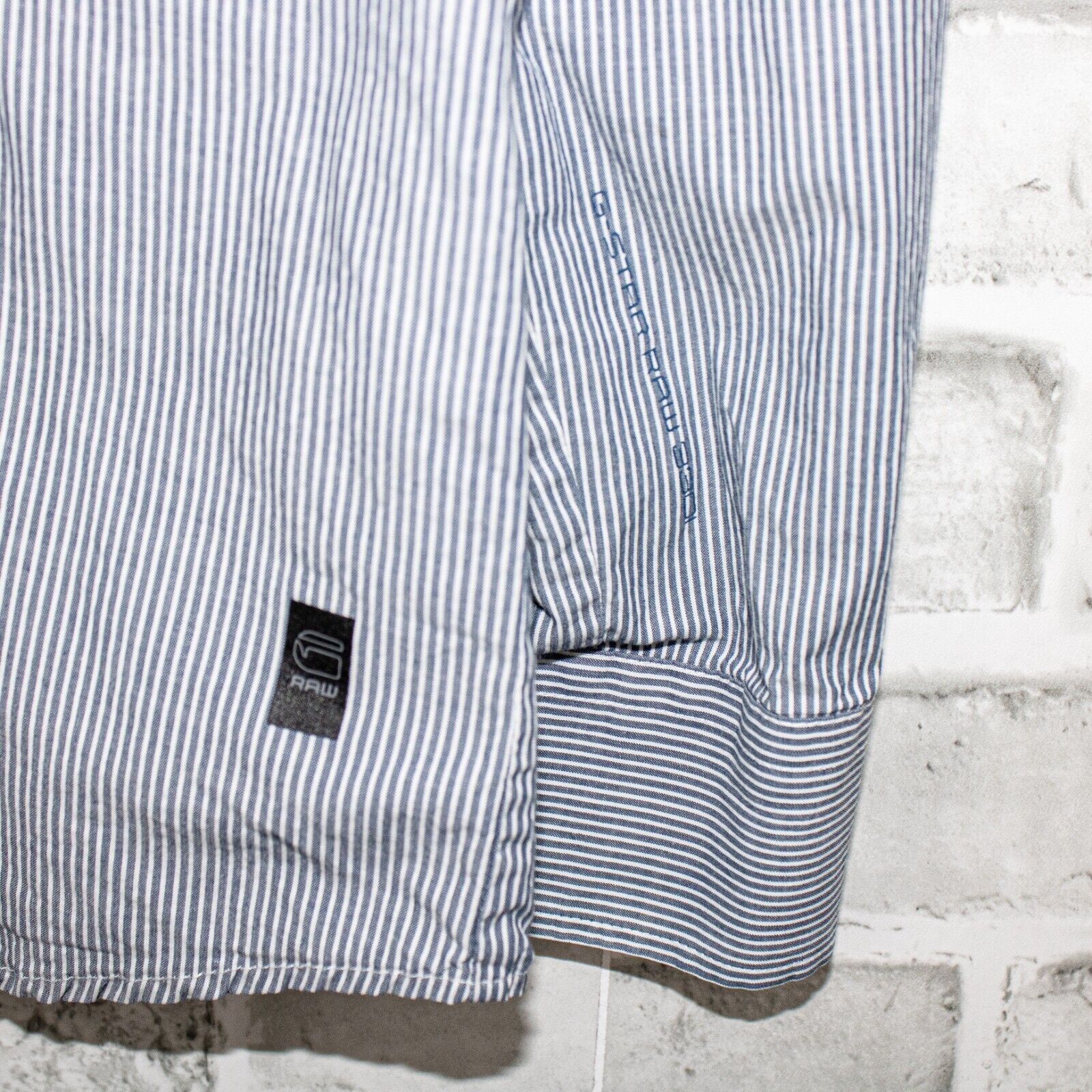 G-Star G Star RAW Men's Button up Shirt White blue striped Size US L / EU 52-54 / 3 - 7 Thumbnail