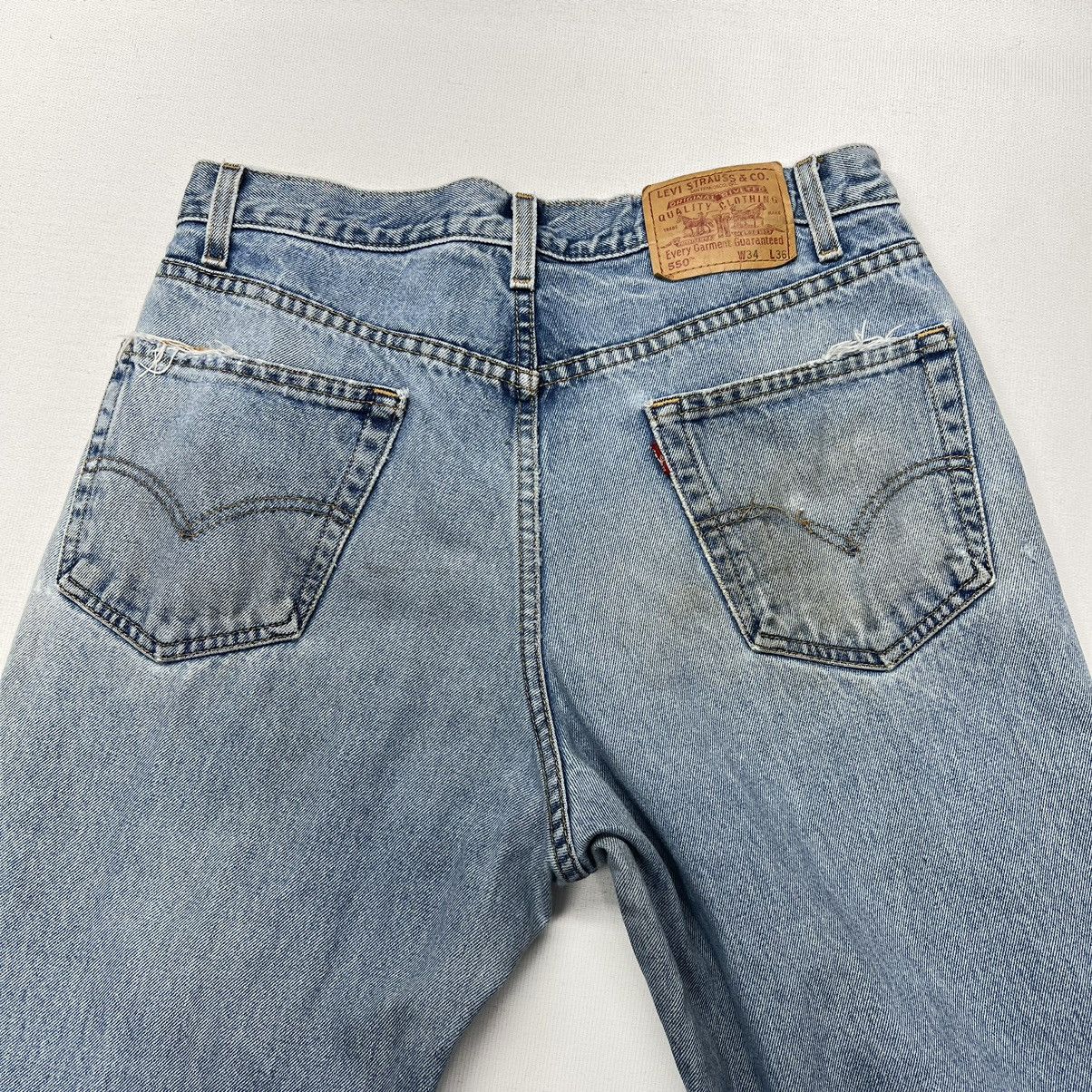 Levi's × Vintage VTG Levis 550 Jeans Blue Relaxed Fit Baggy Distressed Size US 34 / EU 50 - 15 Thumbnail