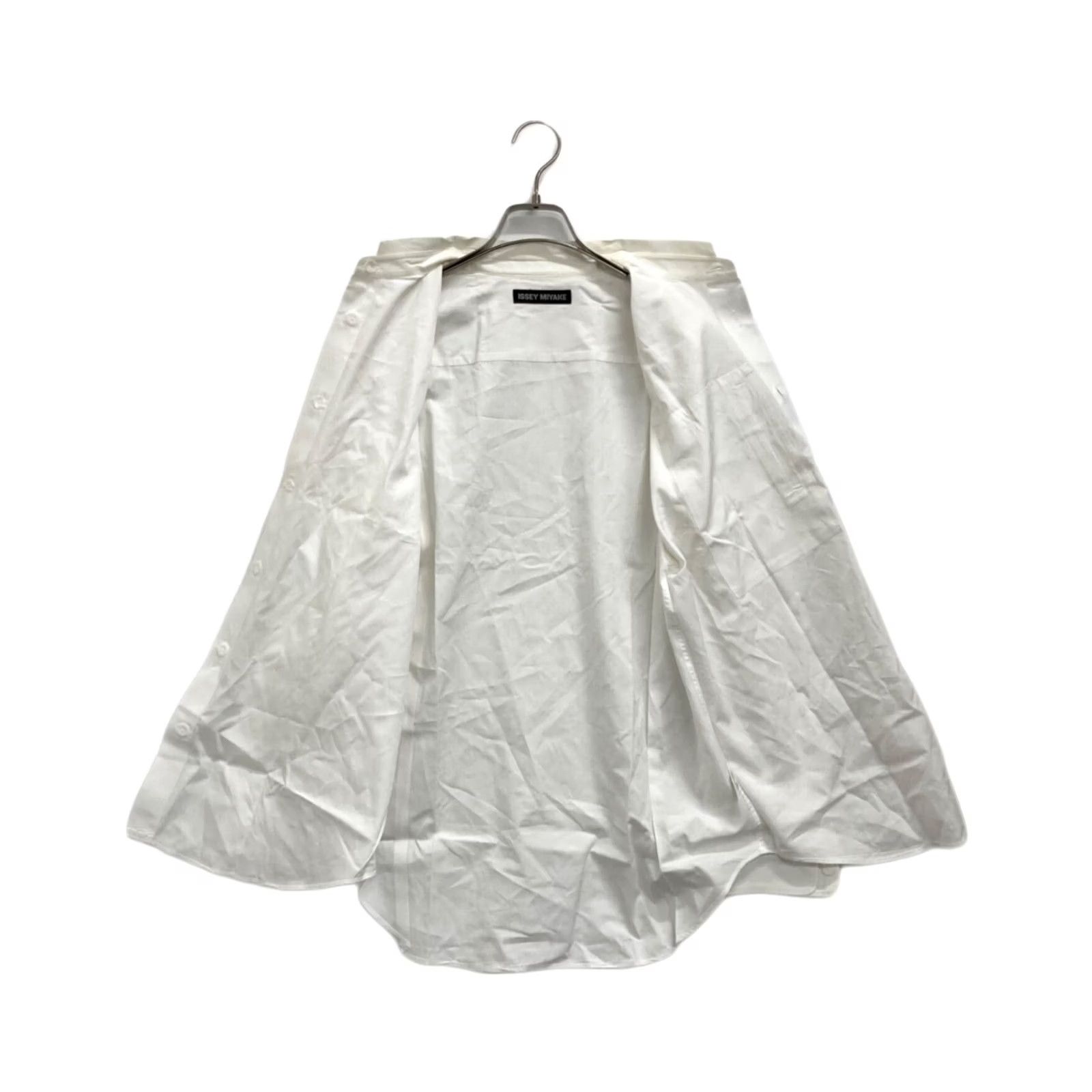 Issey Miyake ISSEY MIYAKE shirt men's size 2 white cotton stand collar wide Solid USED Size US XS / EU 42 / 0 - 3 Thumbnail