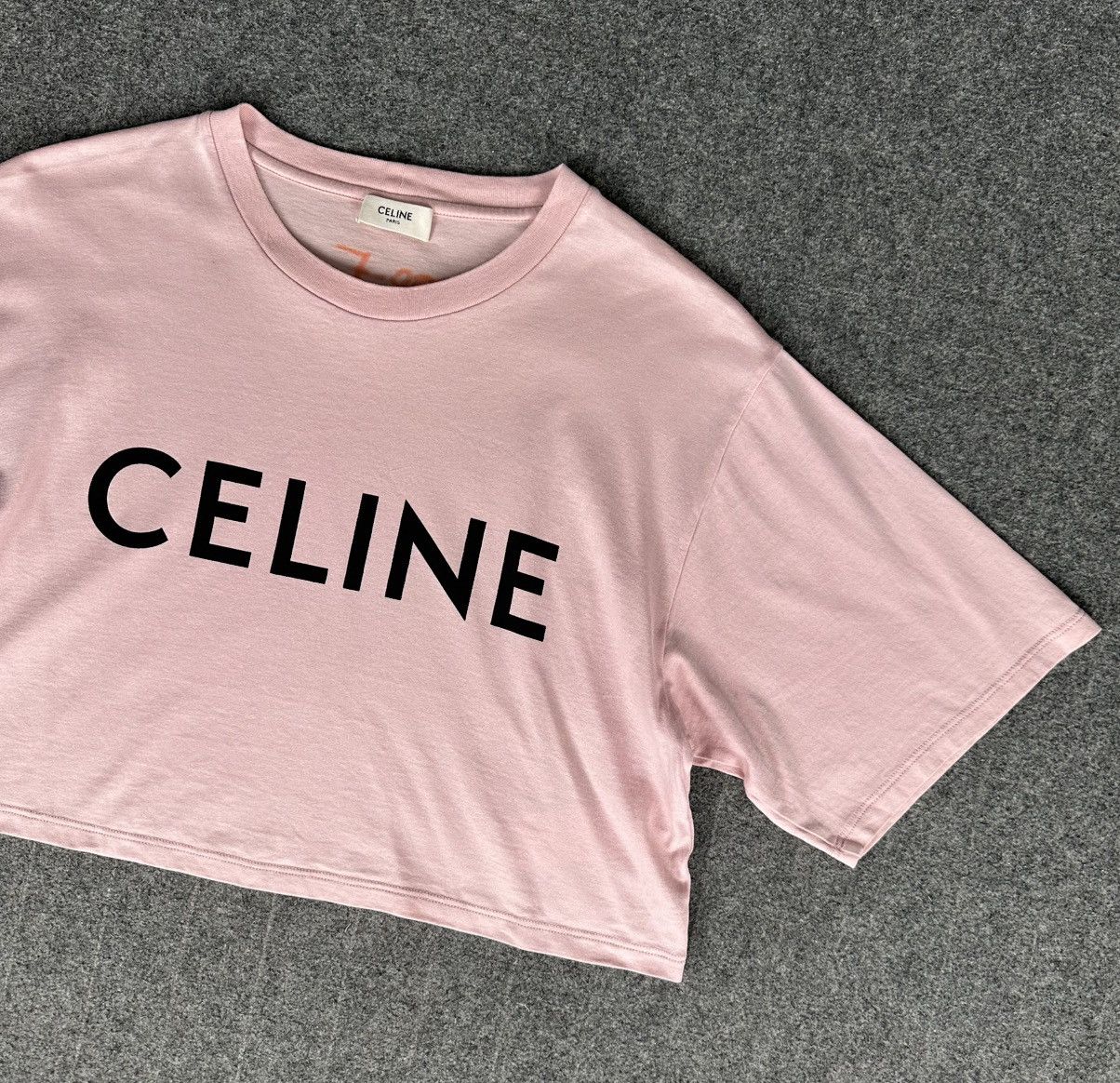 Celine Celine - Hedi Slimane S/S21 Cropped T-shirt - Light Rose Size M / US 6-8 / IT 42-44 - 3 Thumbnail