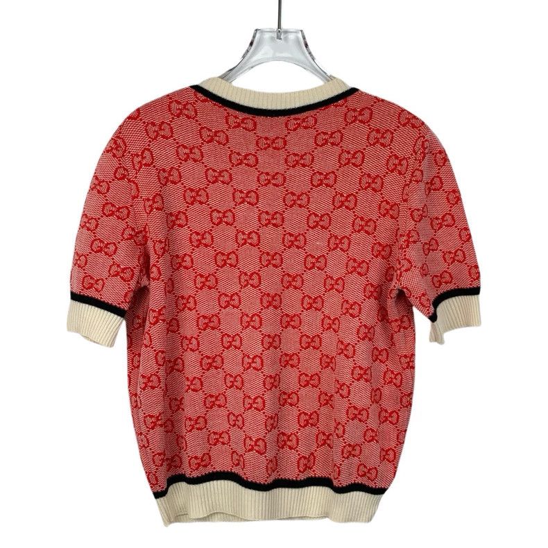 Gucci Gucci Red logo old flower full print wool round neck knitte Size US XL / EU 56 / 4 - 2 Thumbnail