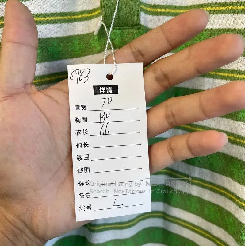 Chrome Hearts Chrome Hearts Green Striped Polo Shirt for Men . Size US L / EU 52-54 / 3 - 7 Thumbnail