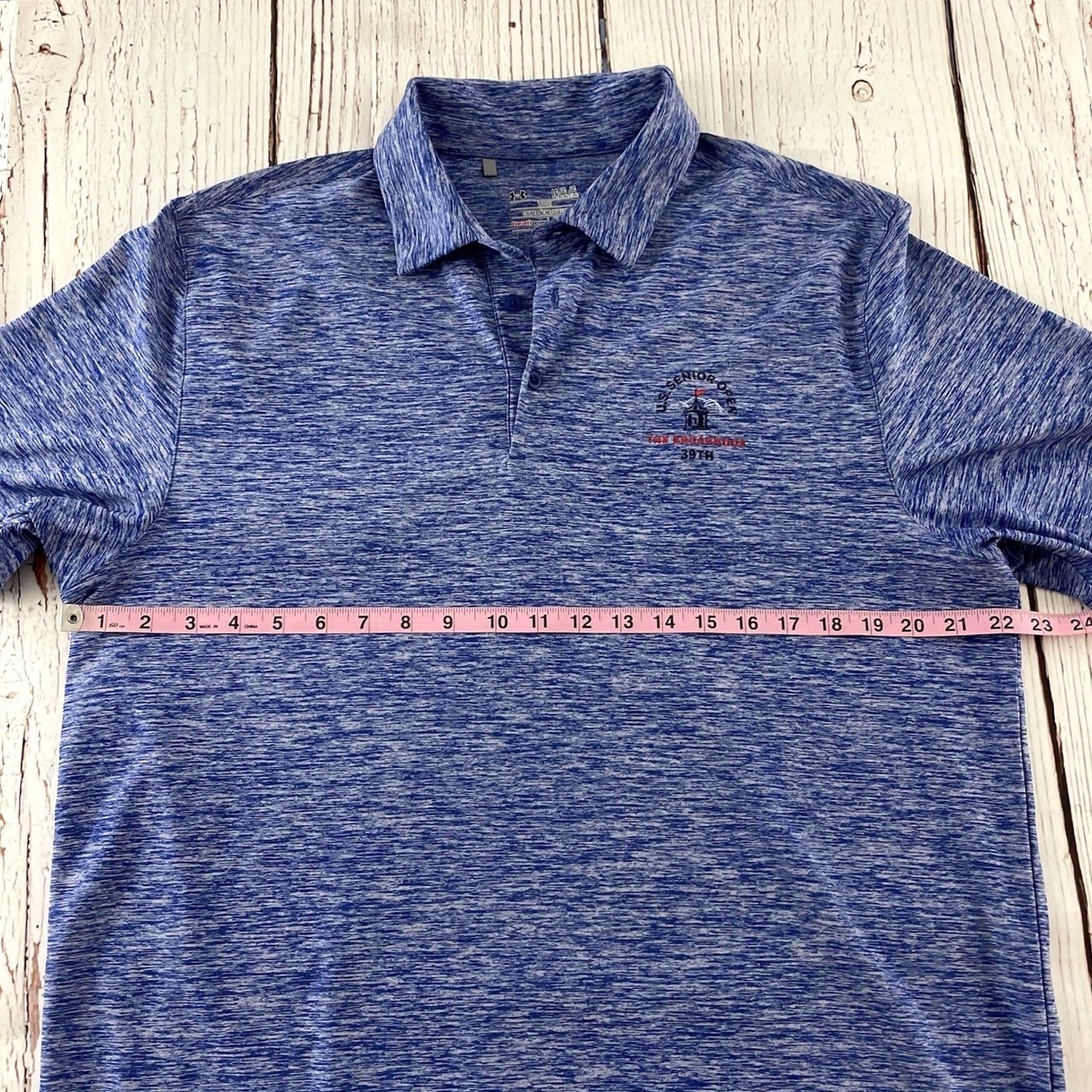 Under Armour Under Armour Golf Polo Shirt Short Sleeve US Senior Open Men's Large Blue Shirt Size US L / EU 52-54 / 3 - 4 Thumbnail