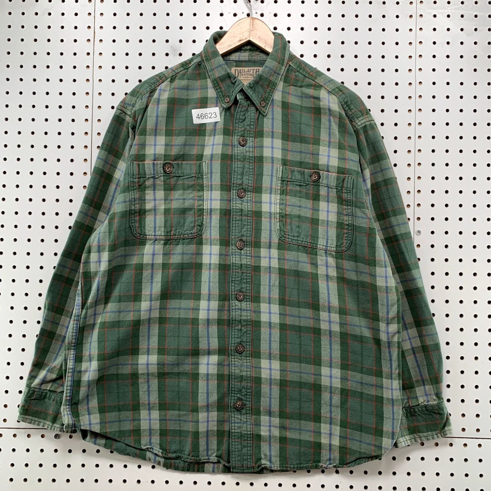 CO Duluth Trading Co Flannel Shirt Mens Large Green Plaid Heavyweight Outdoor Shirt Size US L / EU 52-54 / 3 - 2 Thumbnail